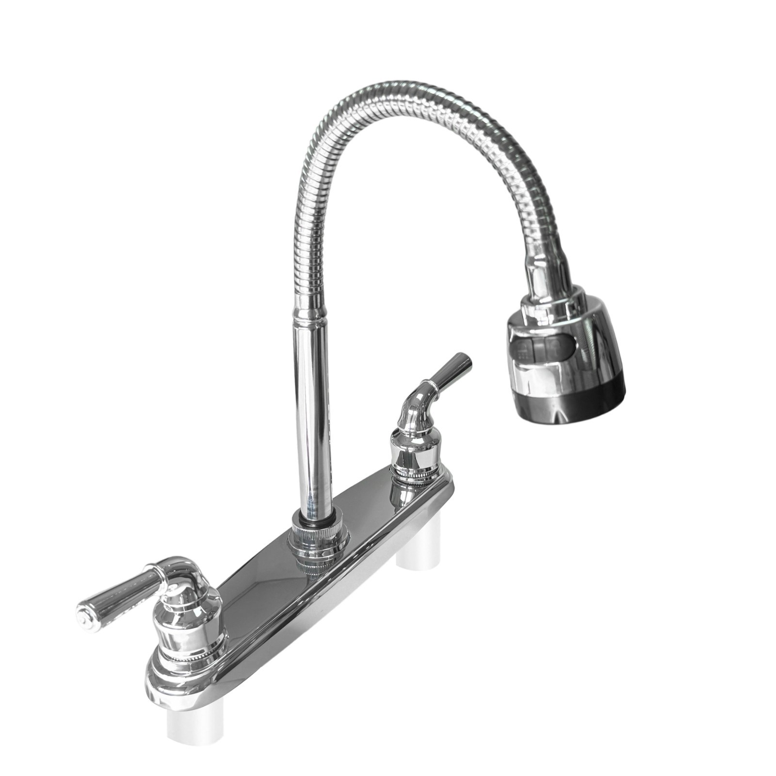 360° Chrome Kitchen Faucet Sink Mixer Pull Down Sprayer Single Handle Plastic
