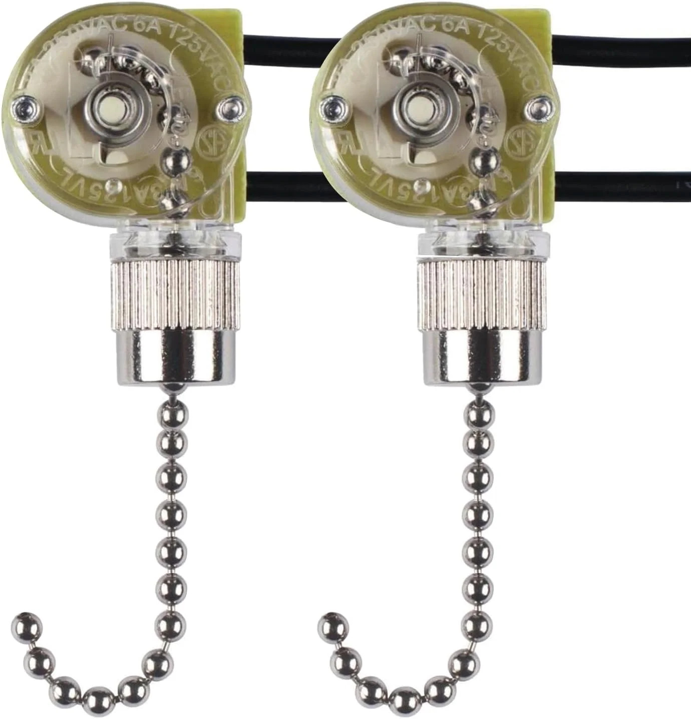 Ceiling Fan Pull Chain Switch for Fan Light, Zing Ear ZE-109 ON-OFF Pull Chain L