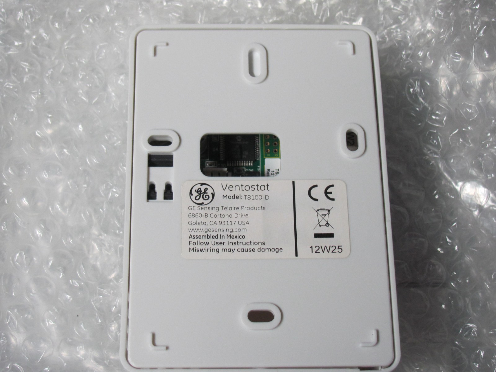 GE Sensing T8100-D Ventostat CO2 Ventilation Controller TMP, LCD, WHT