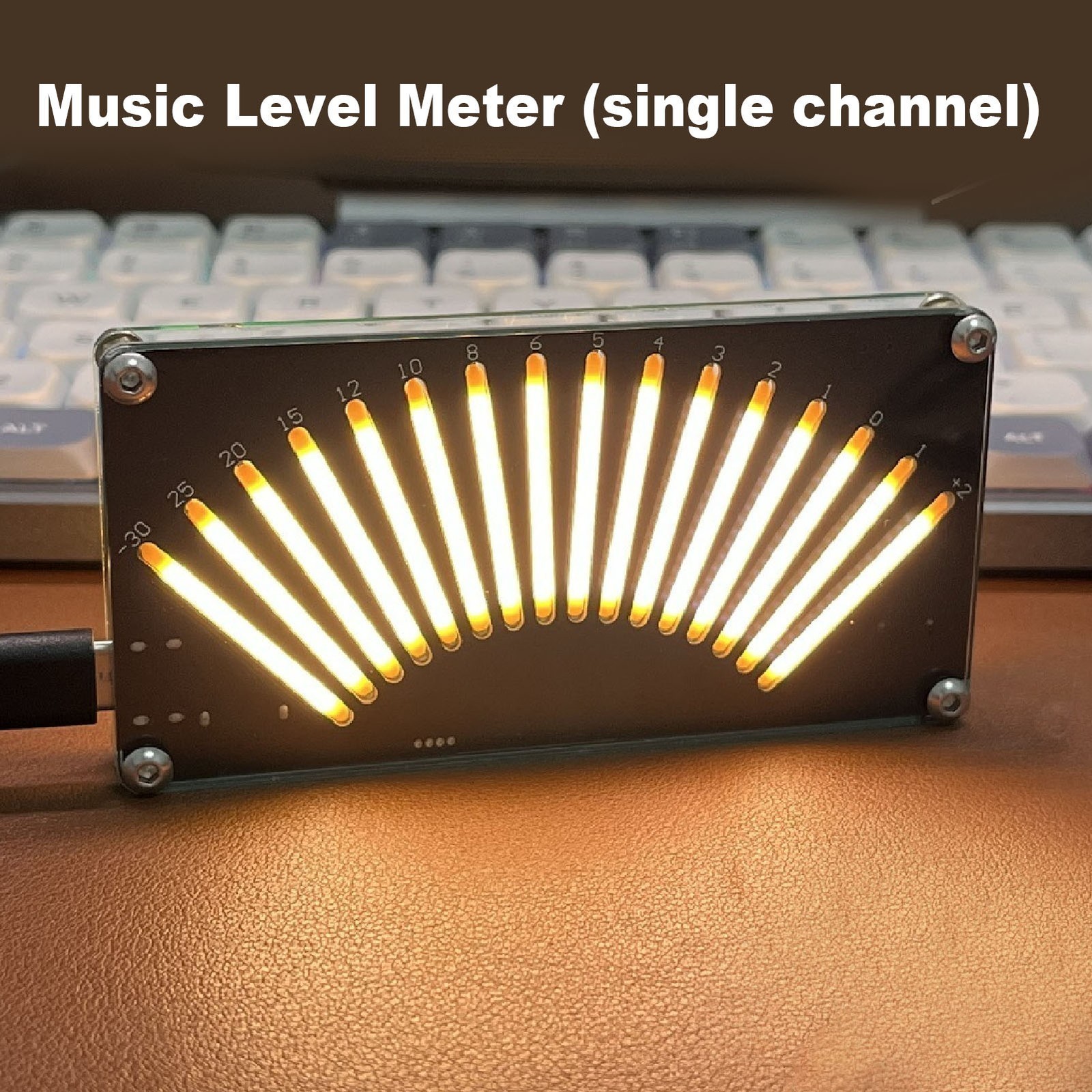 16 Bit Indicator Music Level Meter Acrylic Adjustable Light Speed Stereo LED