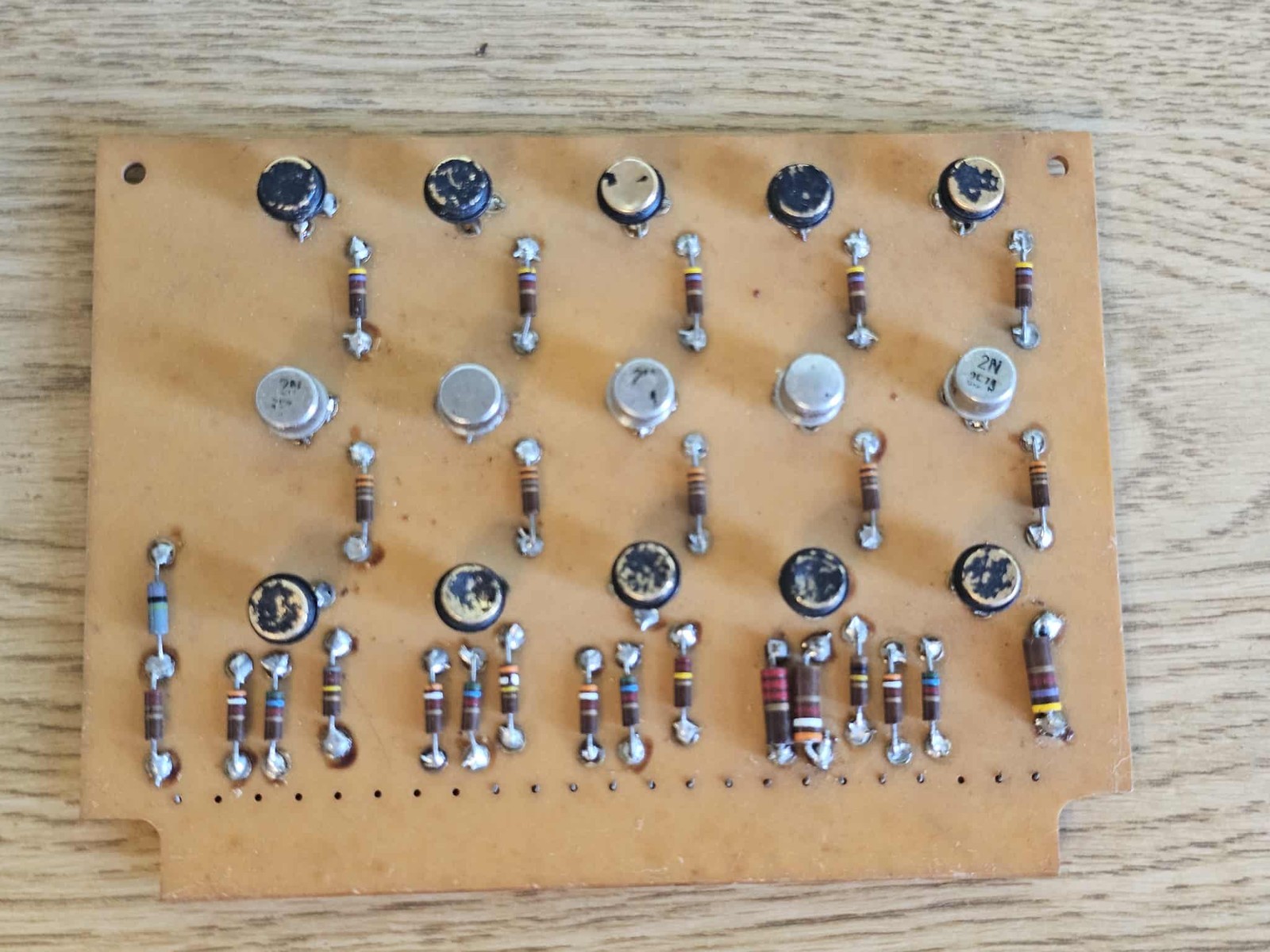 Cool Vintage GE Hand-Wired Transistor Logic Board 1960s Gold Edge 2N3012/2N2712