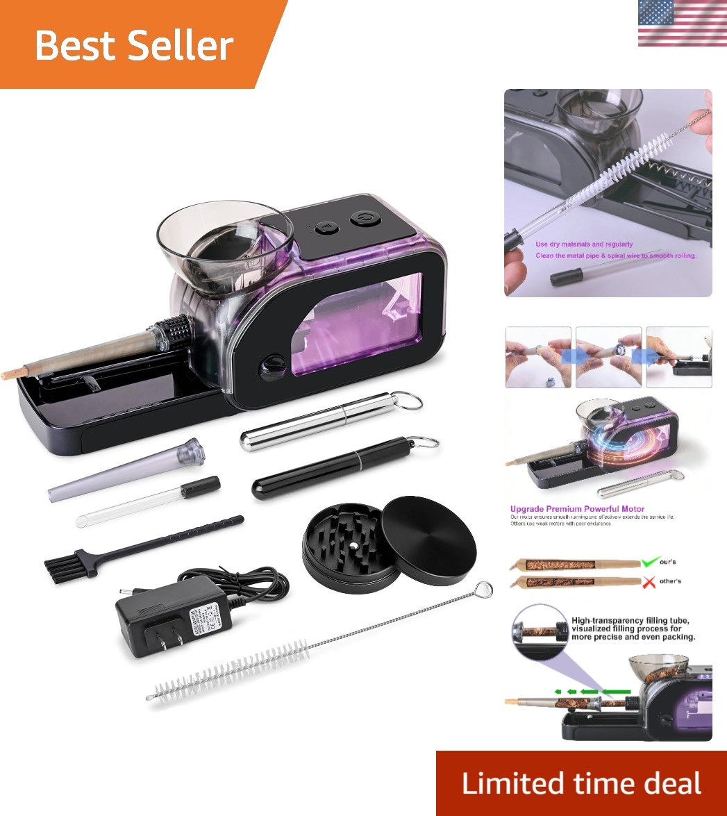 Portable Cone Rolling Machine with Auto Loader & Grinder for 8mm Cigarettes