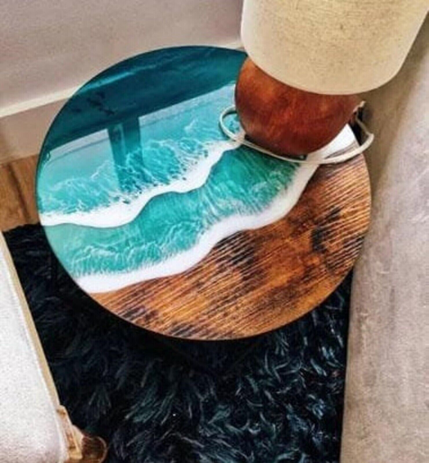 18" Epoxy Table Top / Epoxy Wooden Table Top / Round Side Table Top