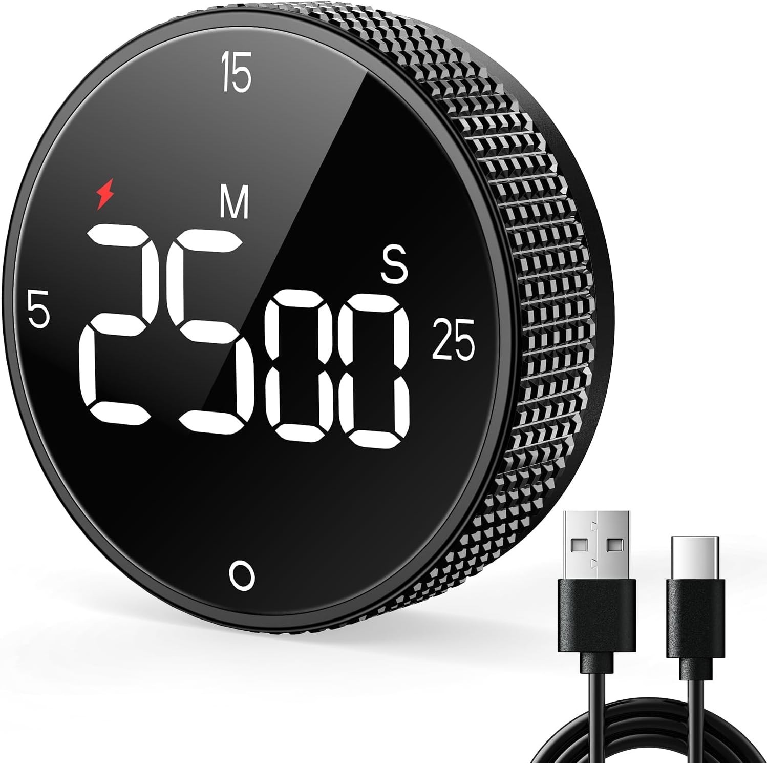 USB Rechargeable Magnetic Kitchen Timer for Cooking, Building 800mAh Battery ...