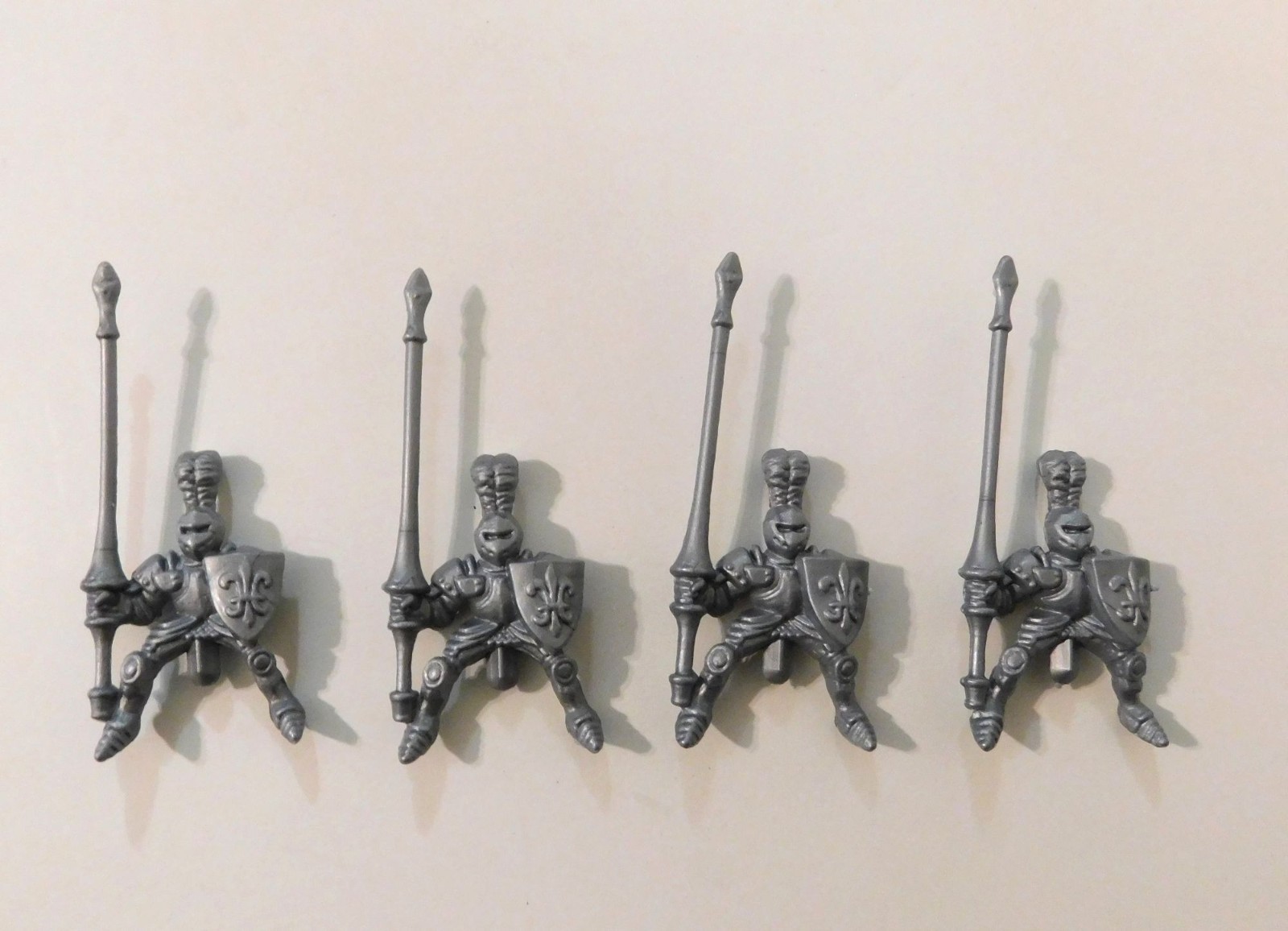 Lionheart 1997 Board Game Replacement Silver Army Knights Set of 4 Medieval