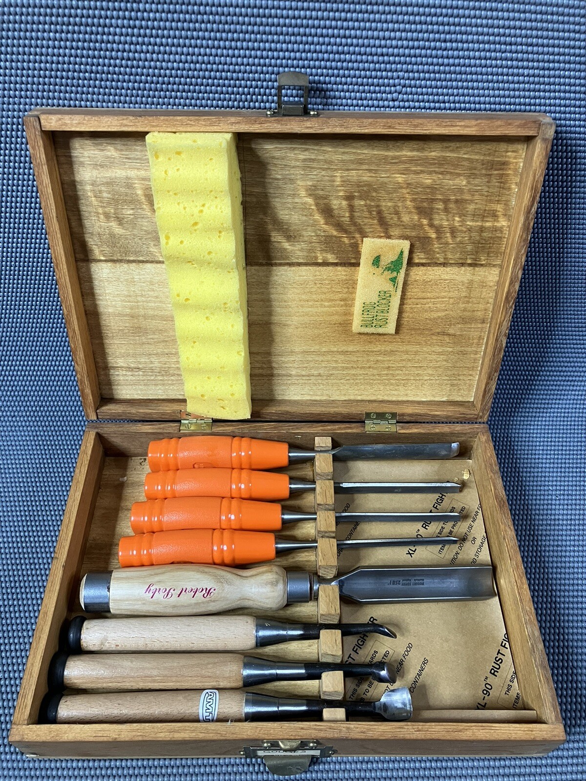 (4) Hackman WoodPecker Wood Turning Chisel, Robert Sorby 25MM 1", (3) AMT + Box