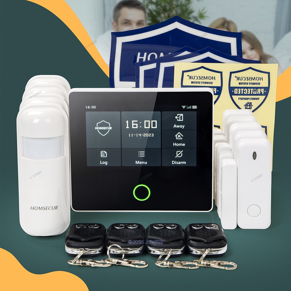 HOMSECUR Wireless WIFI 4G GSM Burglar Intruder Alarm System+4*PIR+Door Sensor