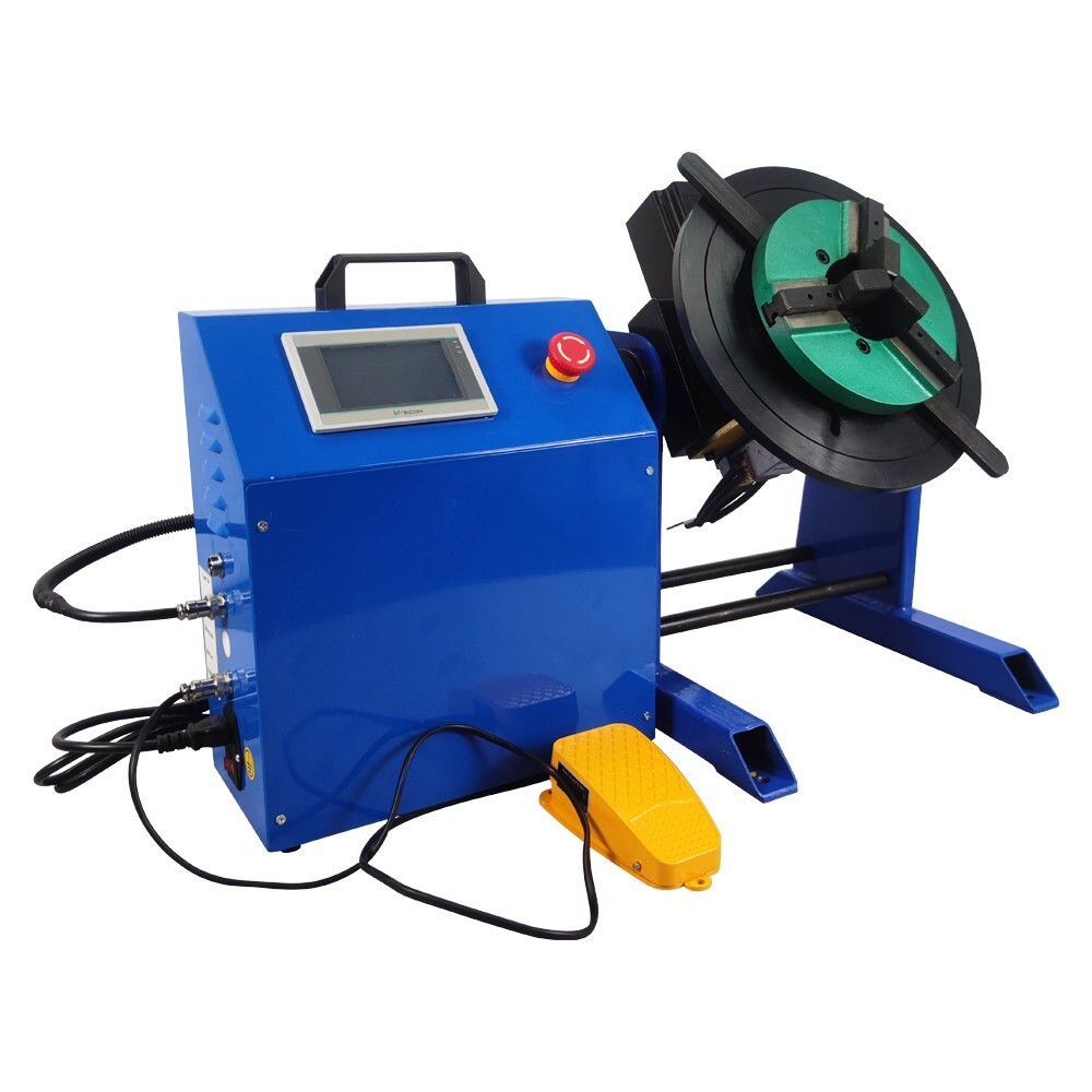 PLC Touch Screen Controller 110LB Welding Positioner Turntable with 200mm Chuck