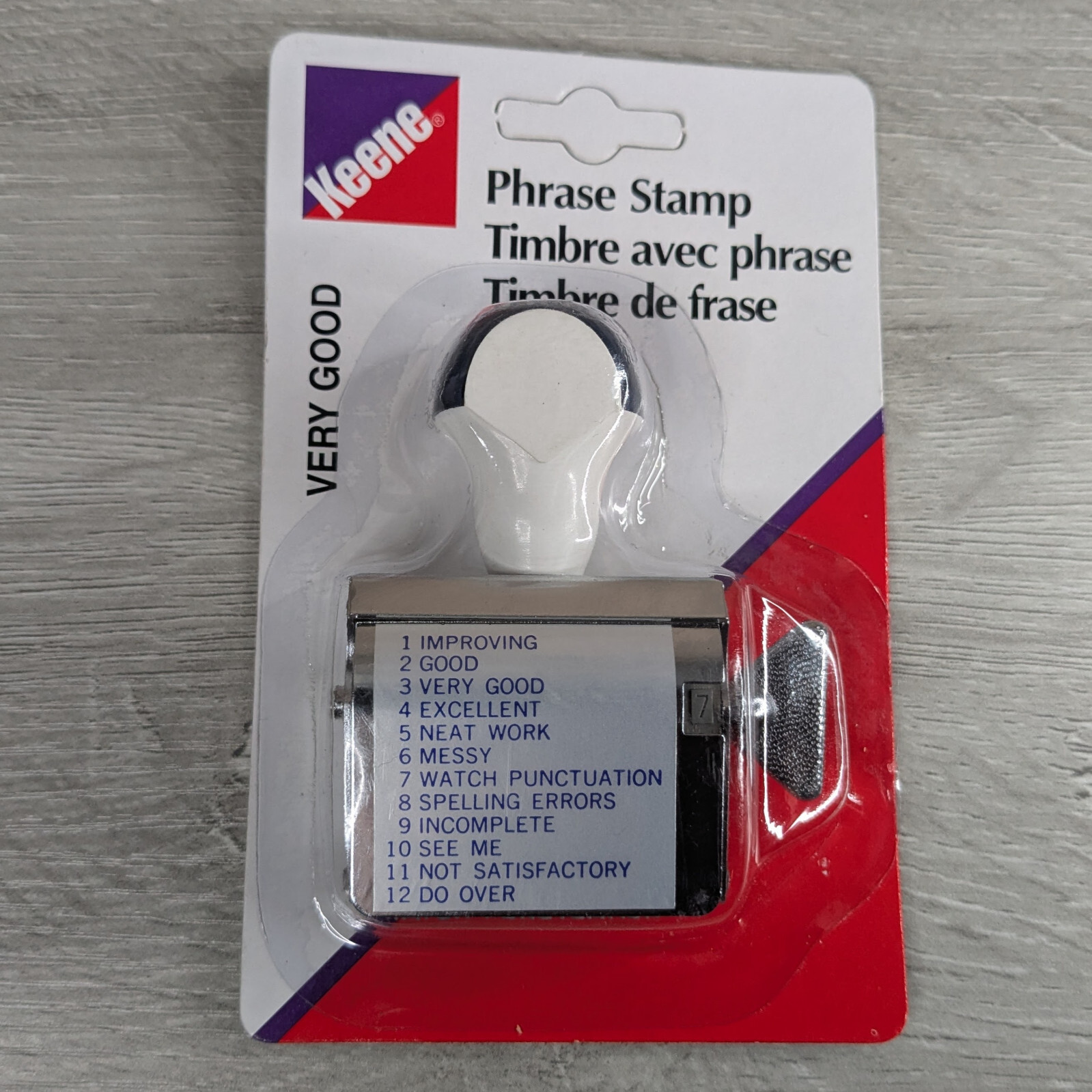Keene Phrase Stamp (12 Phrases) - Vintage 1995 - New in Package