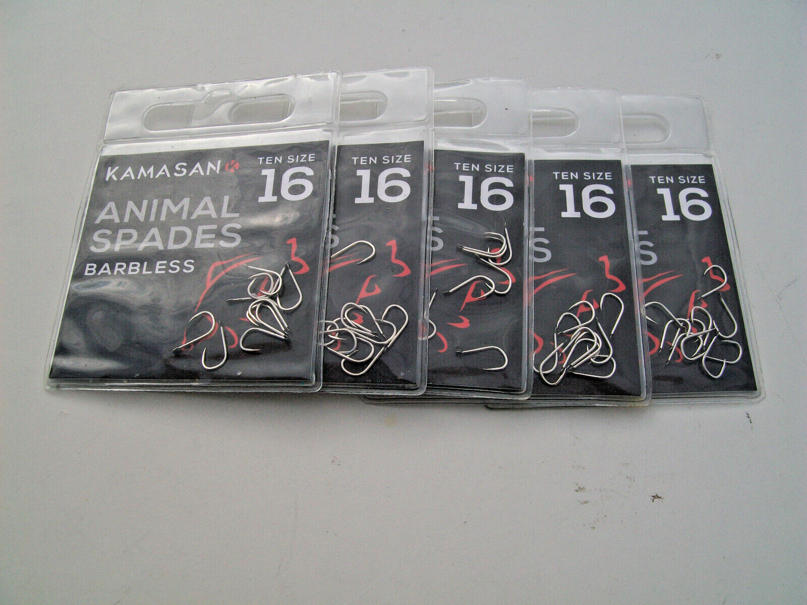 50 x Kamasan Animal Barbless Spade End Hooks. Size 16. Strong Hooks for big fish