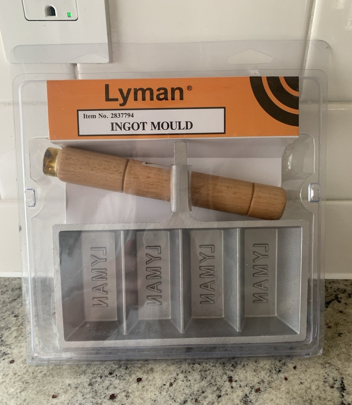 Lyman 2837794 Ingot Mould Lead Sinking Alloy Casting Tool w/ Wooden Handles