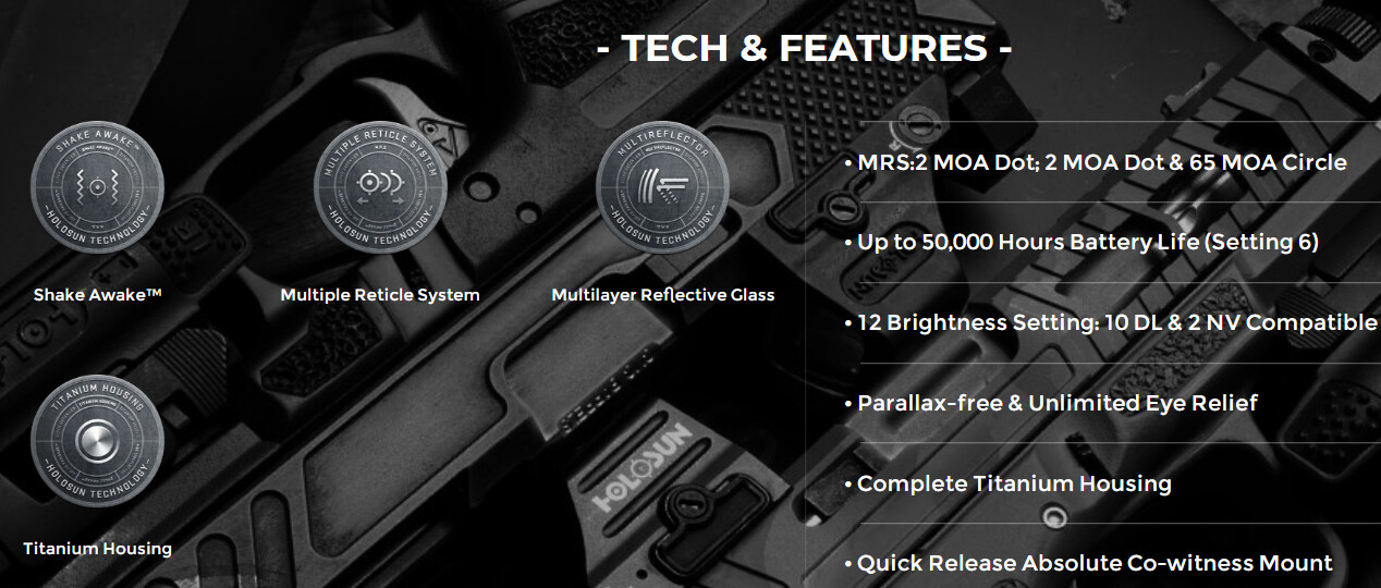 Holosun HE530G-RD Elite Red Dot Optical Sight