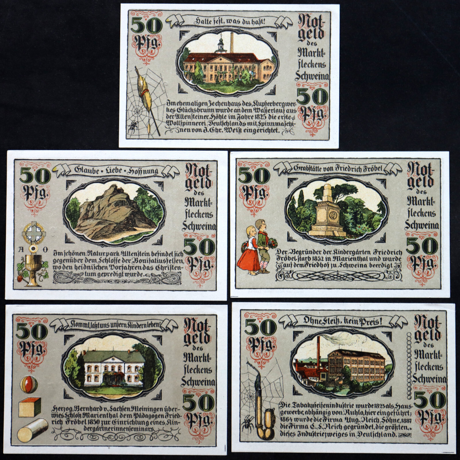 SCHWEINA 1921 "Pig Series" Complete Series German Notgeld