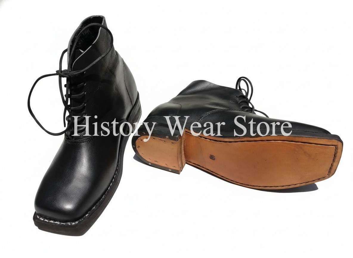 Civil War Jefferson Brogan Boot Handmade Genuine Cowhide Leather Sizes 5 to 15