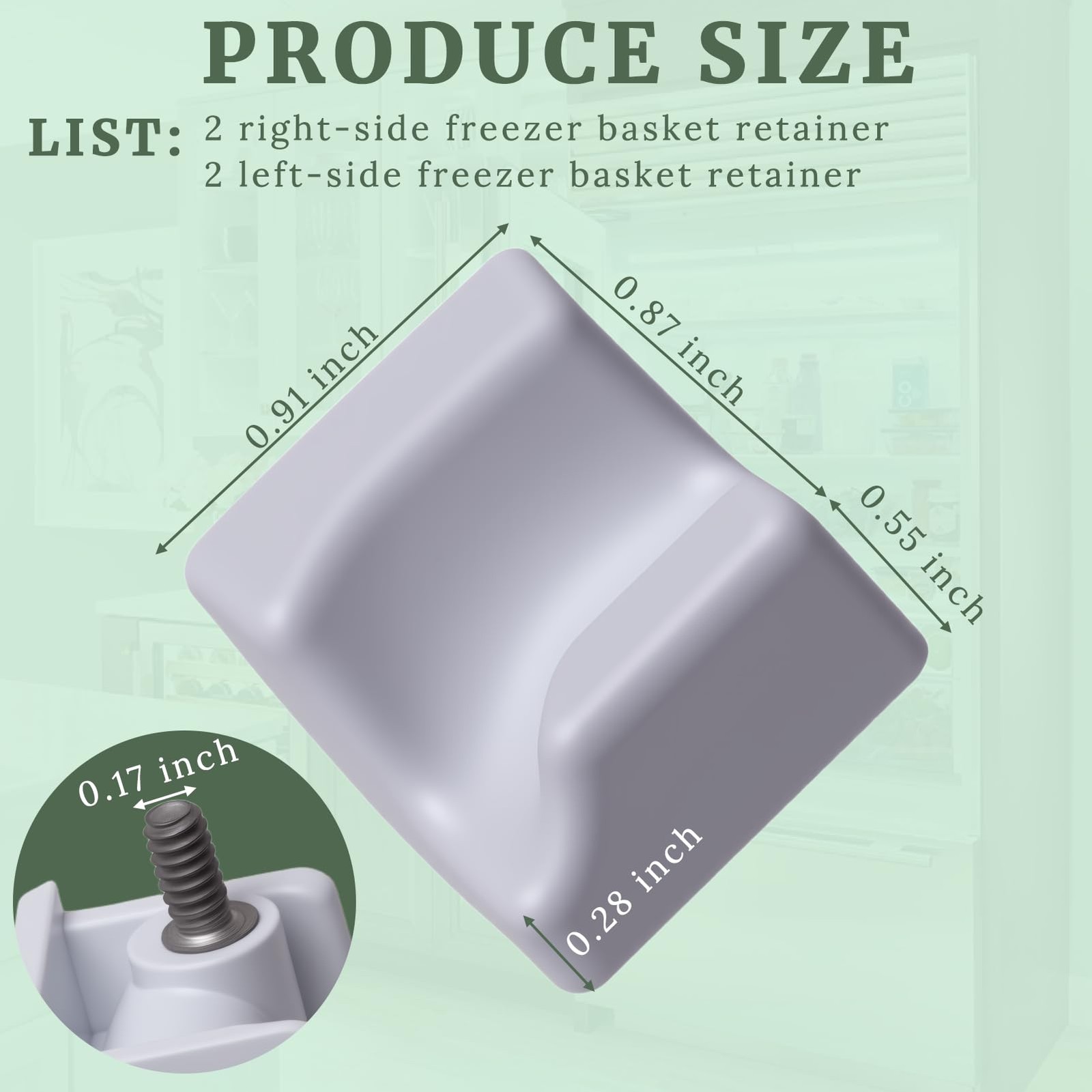 4 Pack Freezer Basket Retainer 7009399 Compatible with Subzero Ice Freezer...