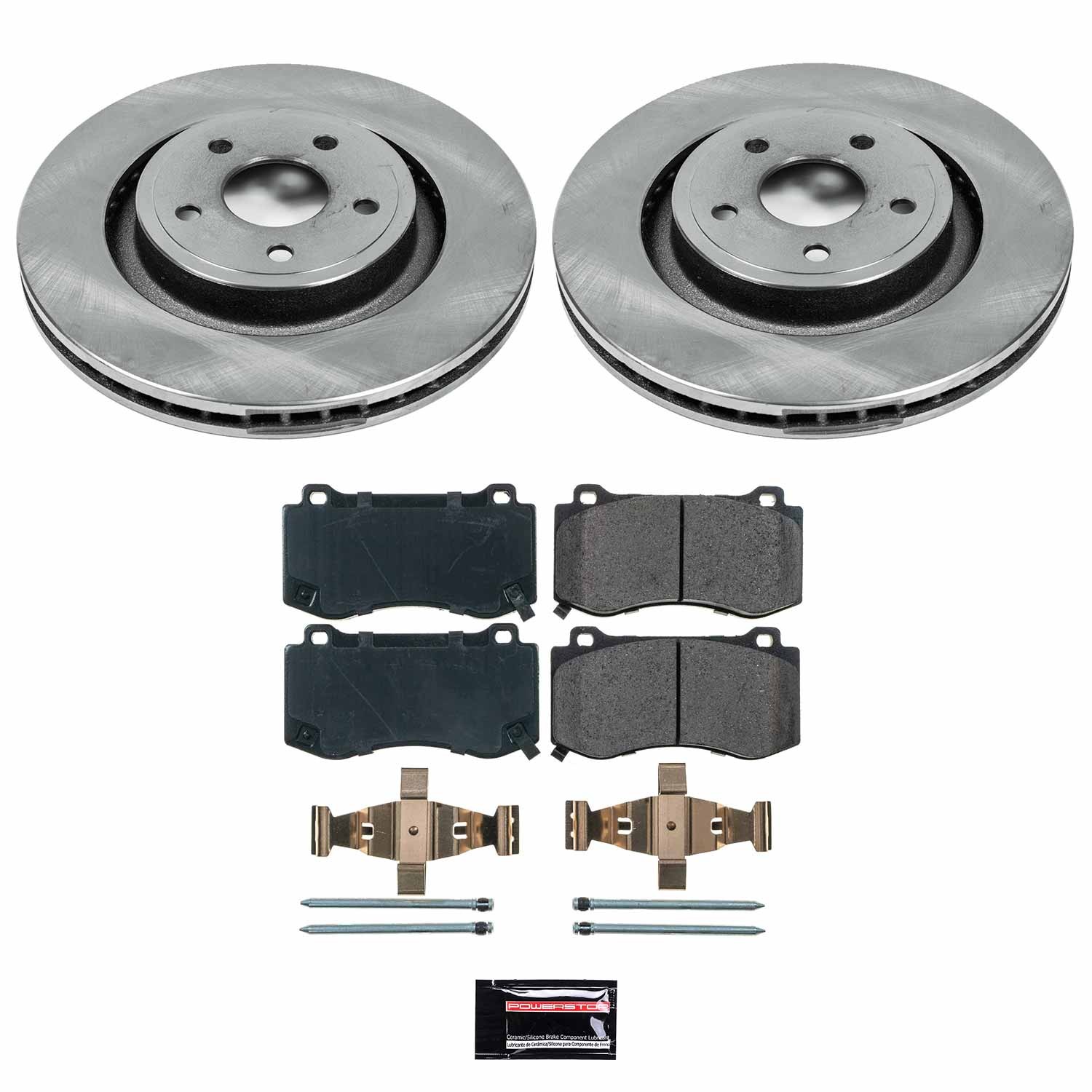 PowerStop OE Stock Replacement Low-Dust Ceramic Brake Pad and Rotor Kit