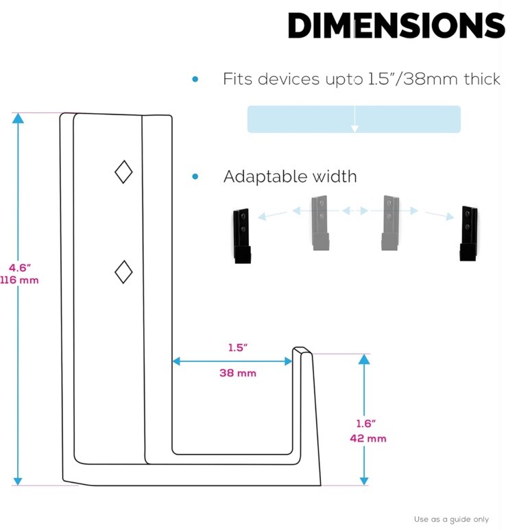 1.5" Corner Wall Mount Holder - Black {3D Printed}