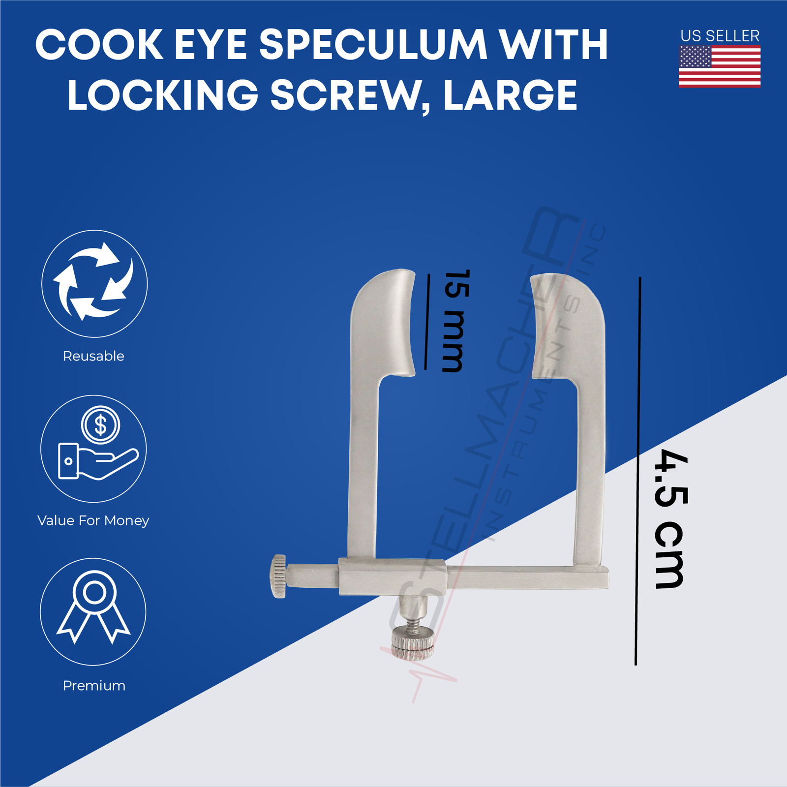 Cook Eye Speculum 15 mm Blade With Locking Screw 4.5 cm Ophthalmic Instruments