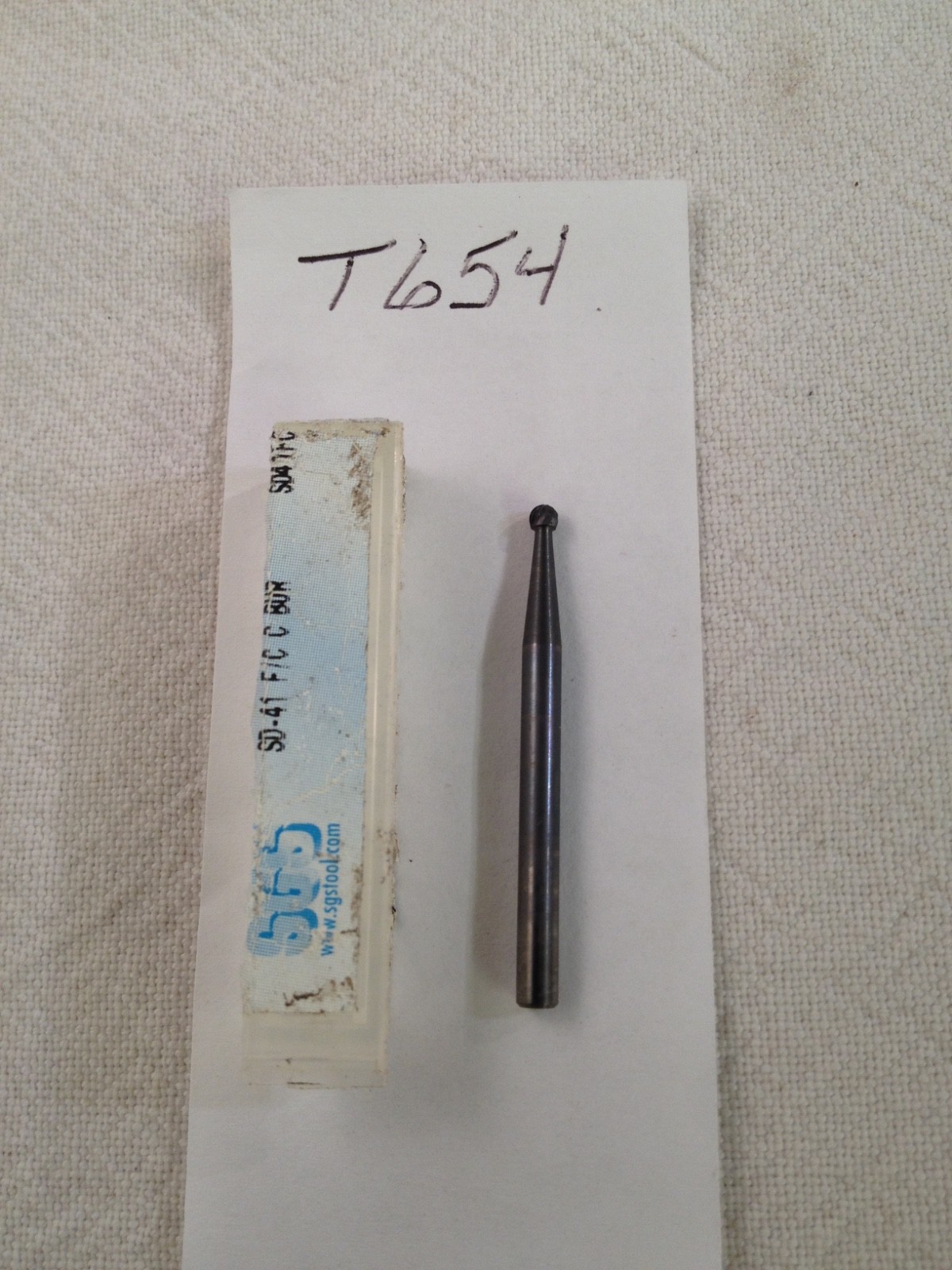 1 NEW SGS 1/8" SHANK CARBIDE BURR SD-41 FC SINGLE CUT. BALL. -T654-