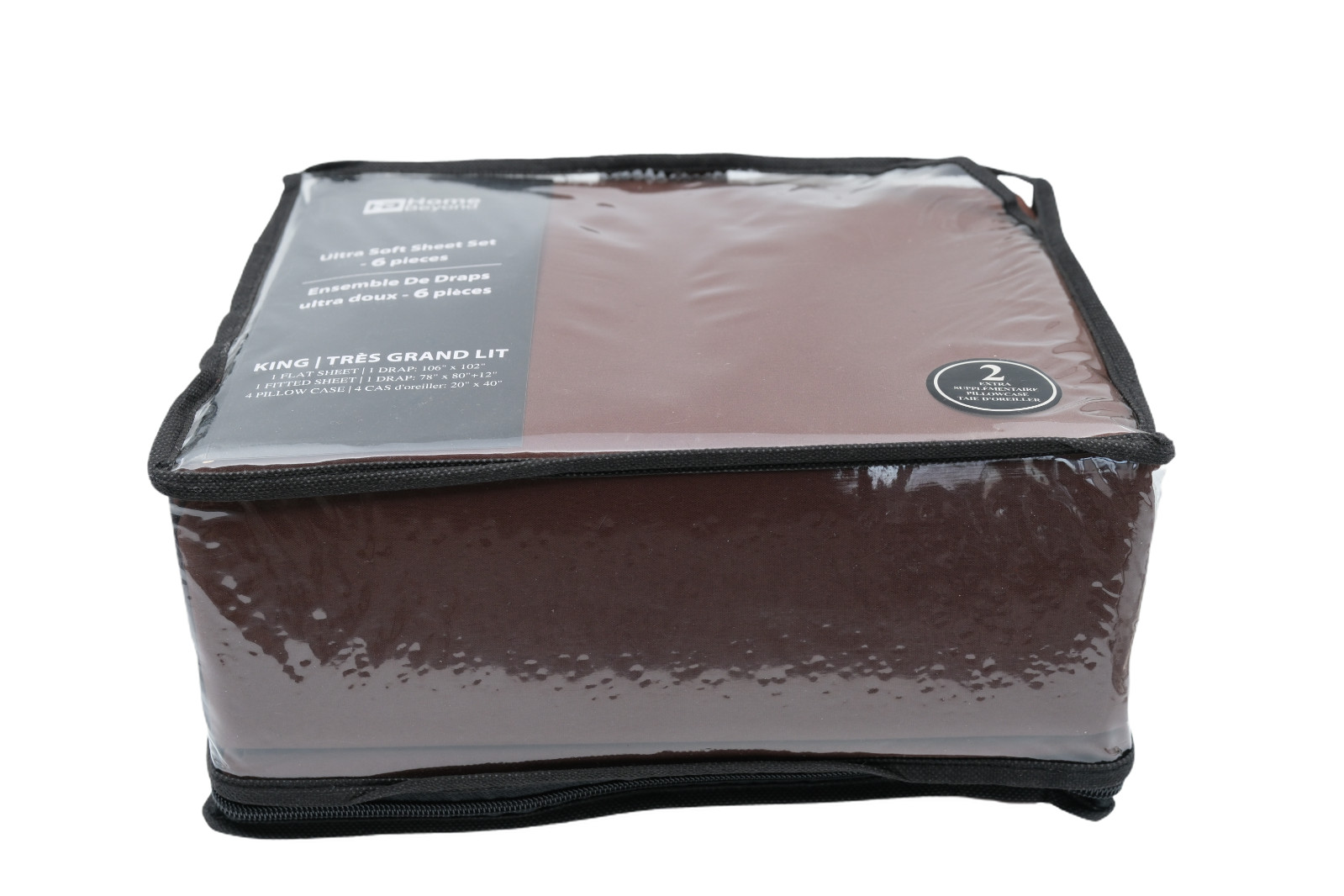 Home Beyond King Sheet Set 6pc Ultra Soft Brown 100% Polyester Deep Pocket