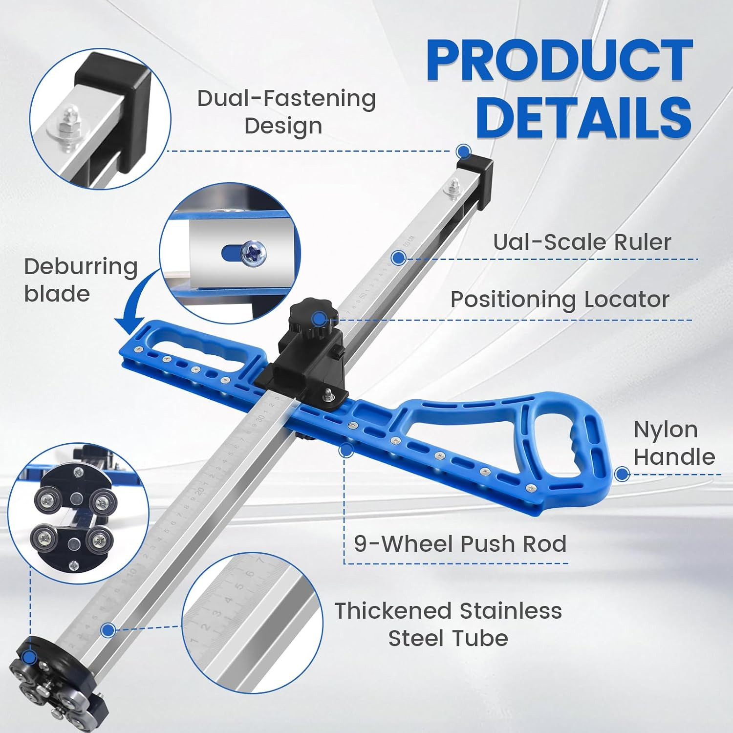 Foldable Drywall Cutting Tool 5/8in Dual Scale Deburring Scraper DIY Cutter Kit