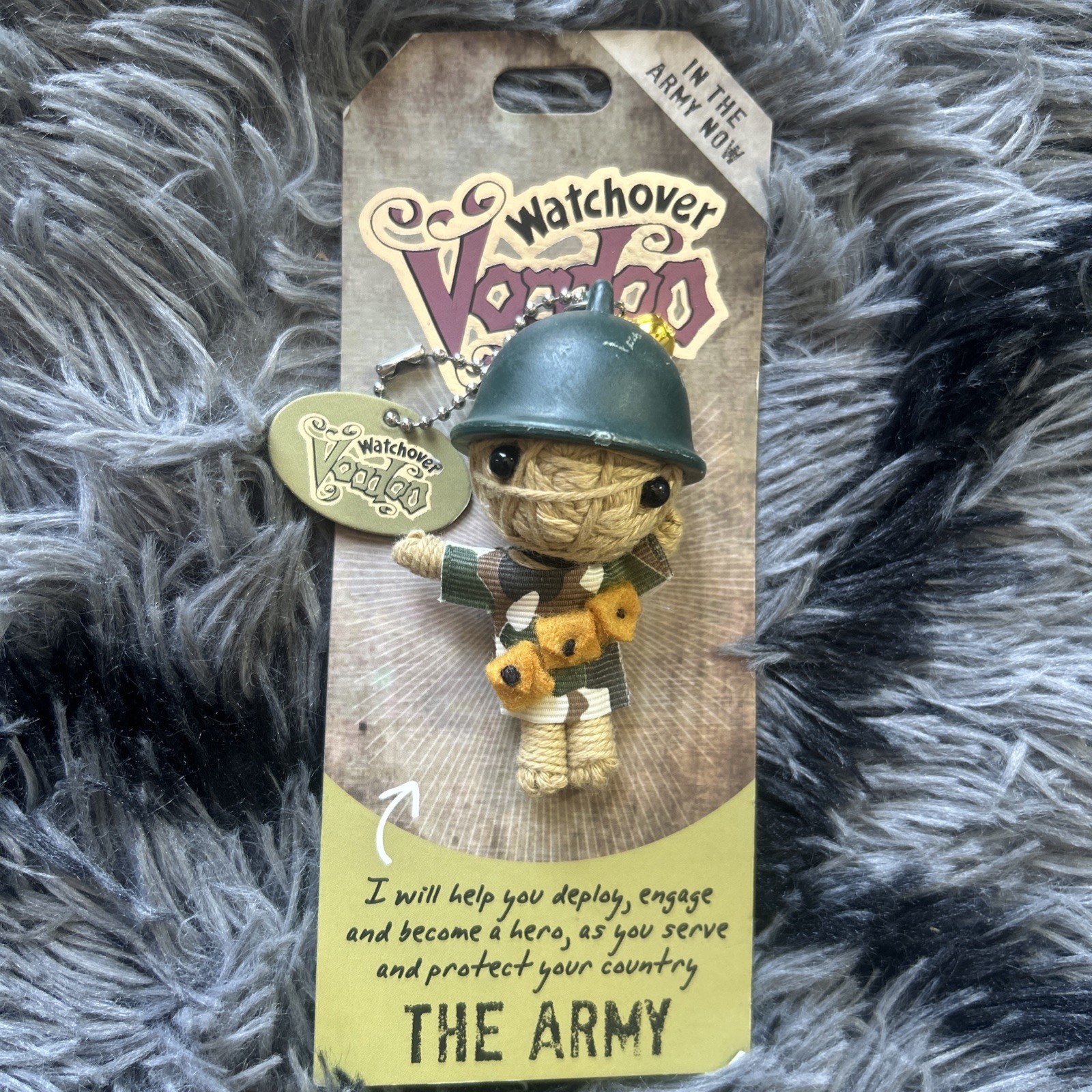 Watchover Voodoo Doll The Army Charm Keychain "In The Army Now" Protect Country