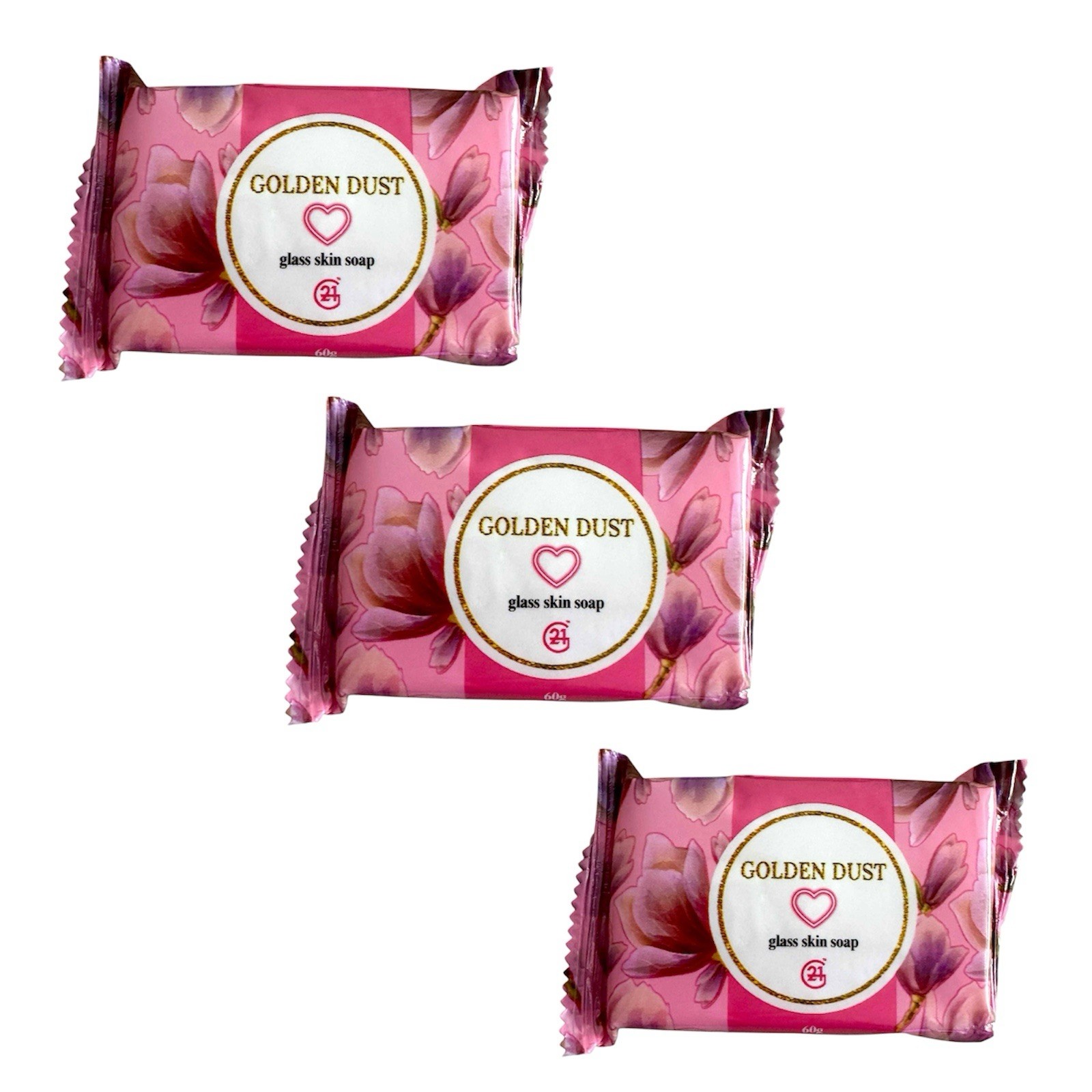 G21 Golden Dust Glass Skin Soap, 60g x 3 Pack