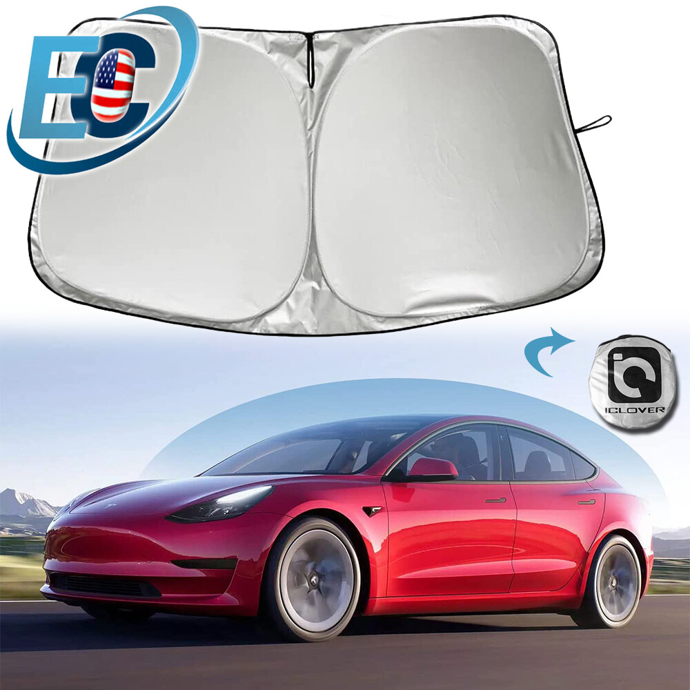 For Tesla Model 3/Y Car Windshield Sun Shade Heat UV Block Cover Visor Protector