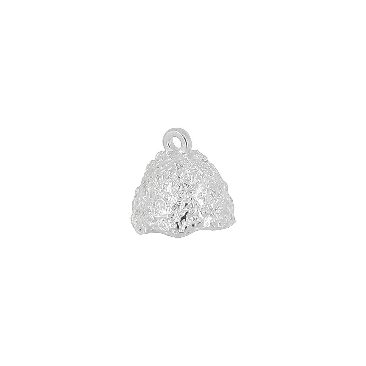 Sterling Silver Hammered Pearl / Bead Cup Pendant Charm Connector Bail #51519