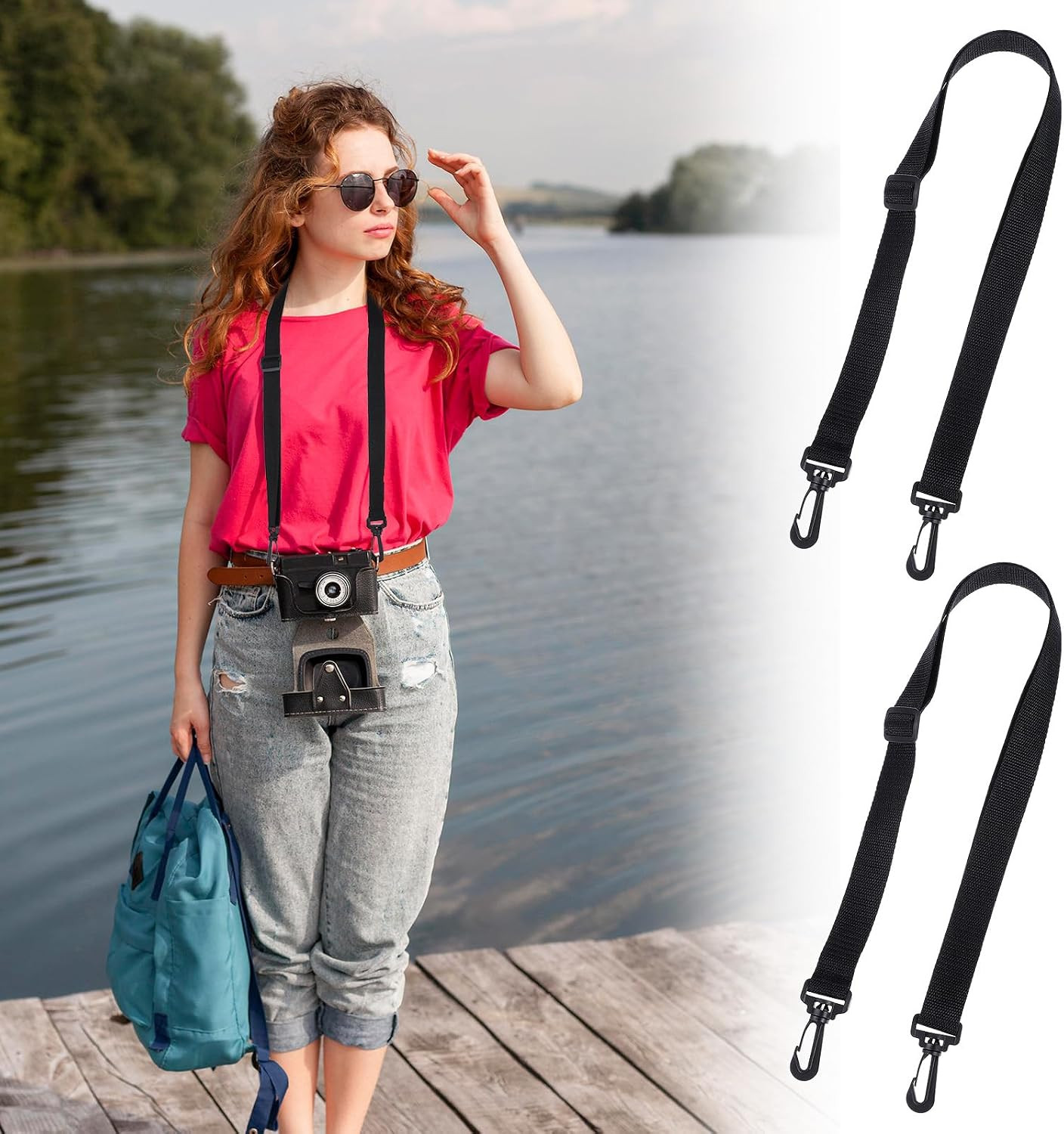 4 Pack Adjustable Shoulder Straps for Bags, Replacement Shoulder Strap with S...