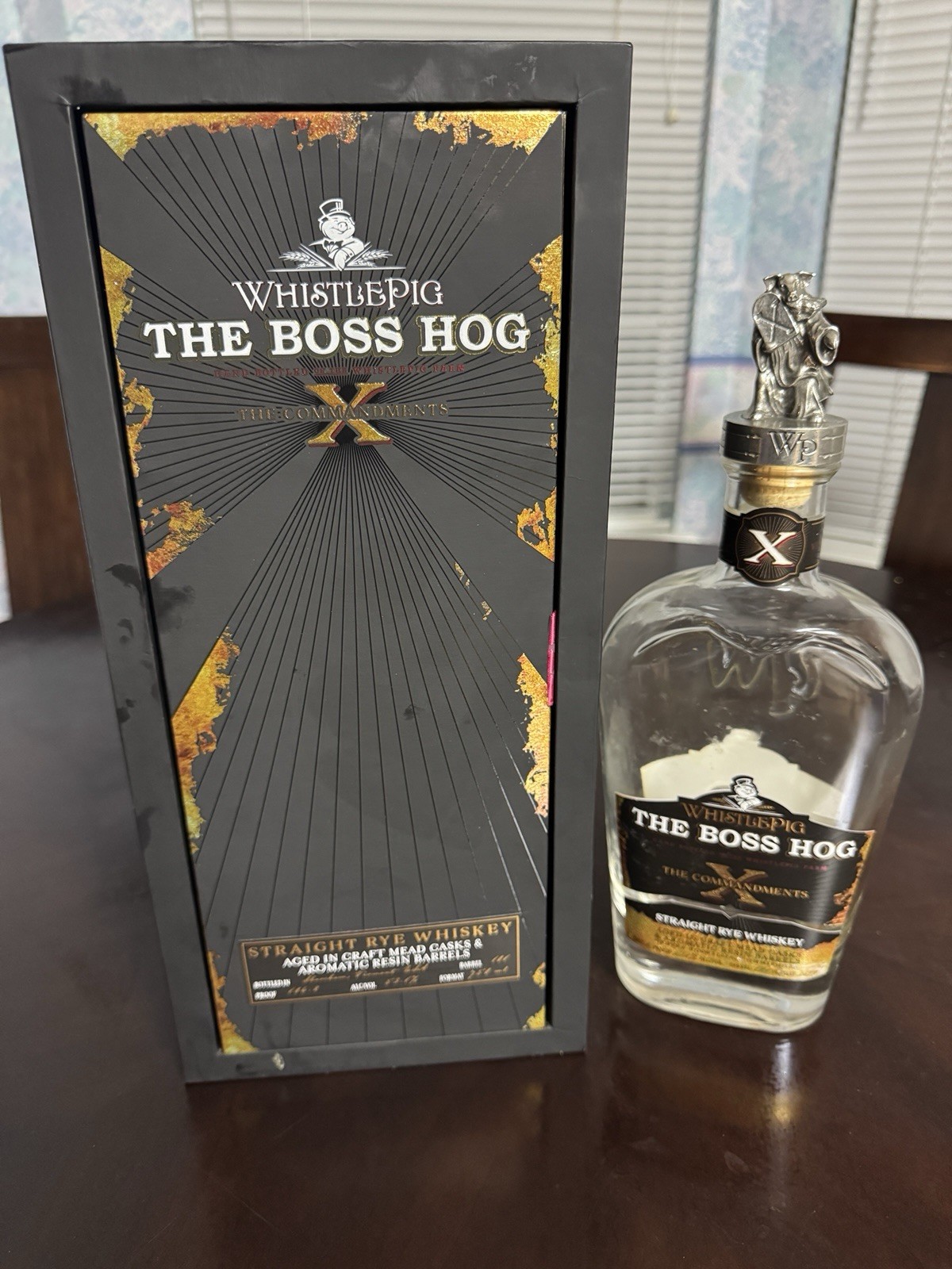 Whistlepig BOSS HOG X The Commandments BOX & BOTTLE Rye Whiskey EMPTY Unrinsed!