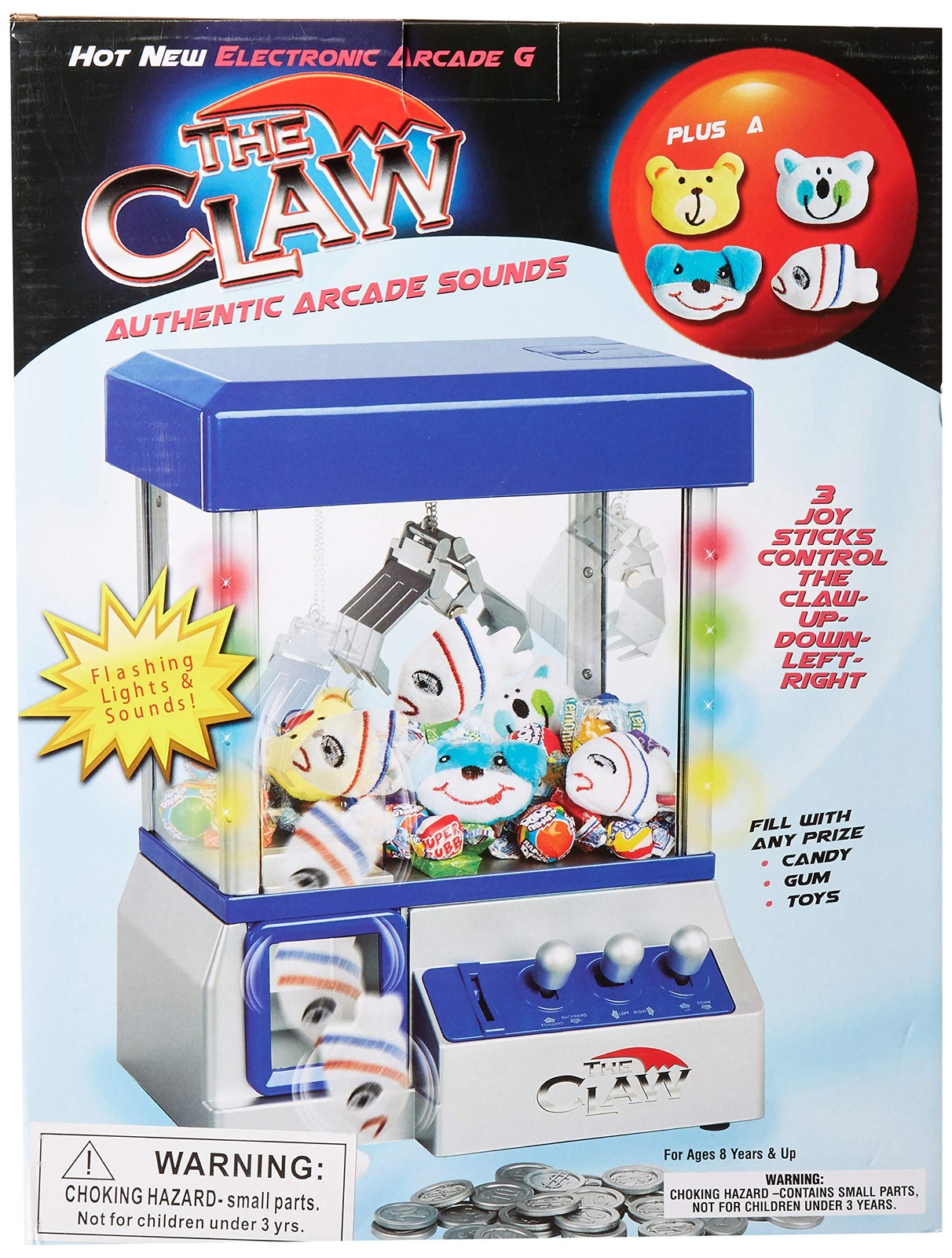 Claw Machine - Arcade Mini Toy Grabber for Kids - Candy Small, Blue