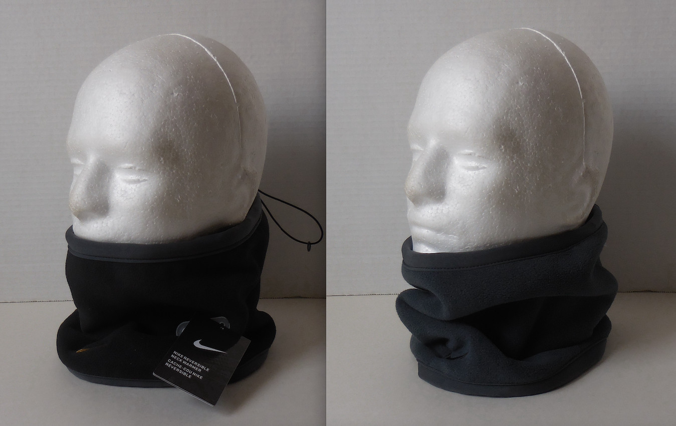 Nike Neck Warmer Fleece Reversible Adult Unisex Black/Anthracite/Metallic Gold