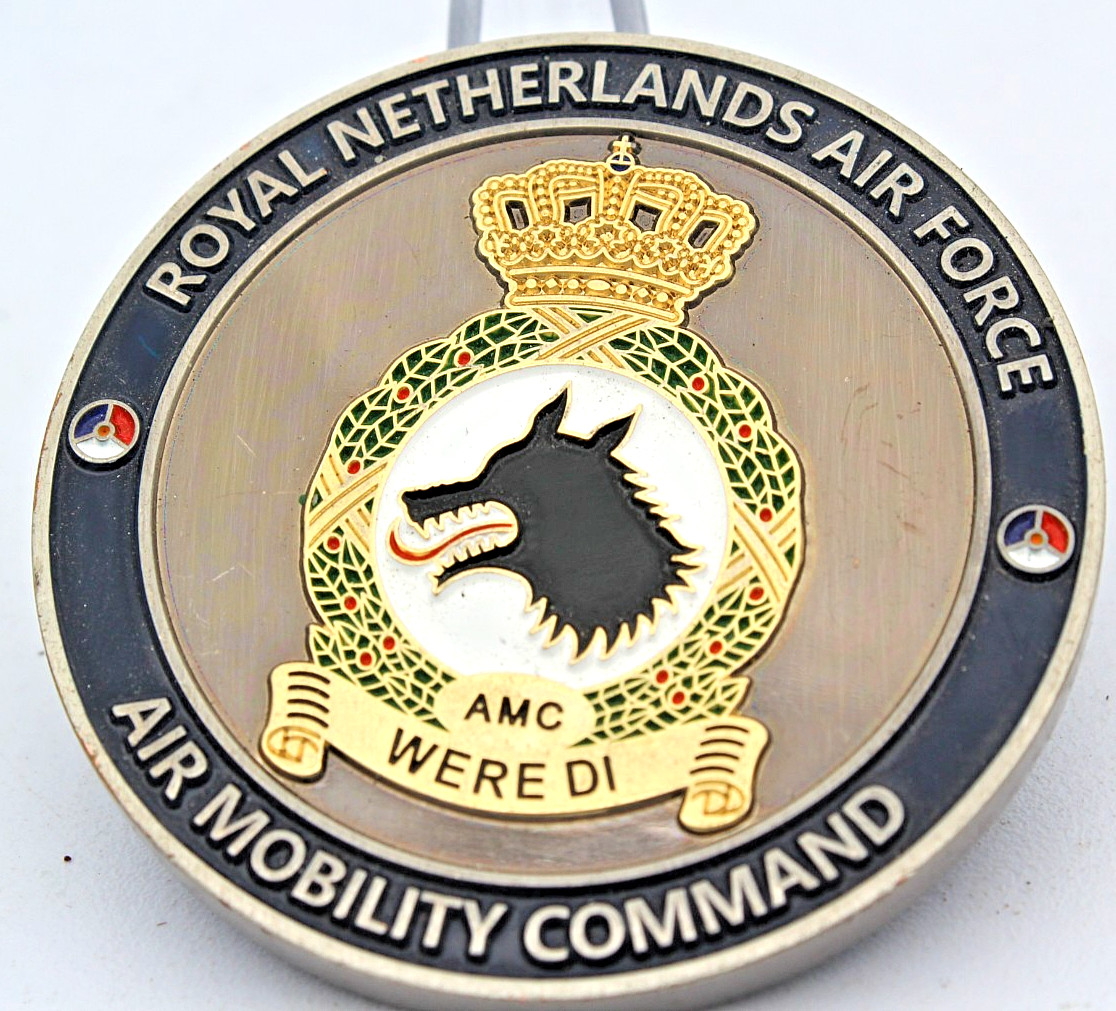 RNLAF Air Mobility Command Netherlands Challenge Coin 2” Copper
