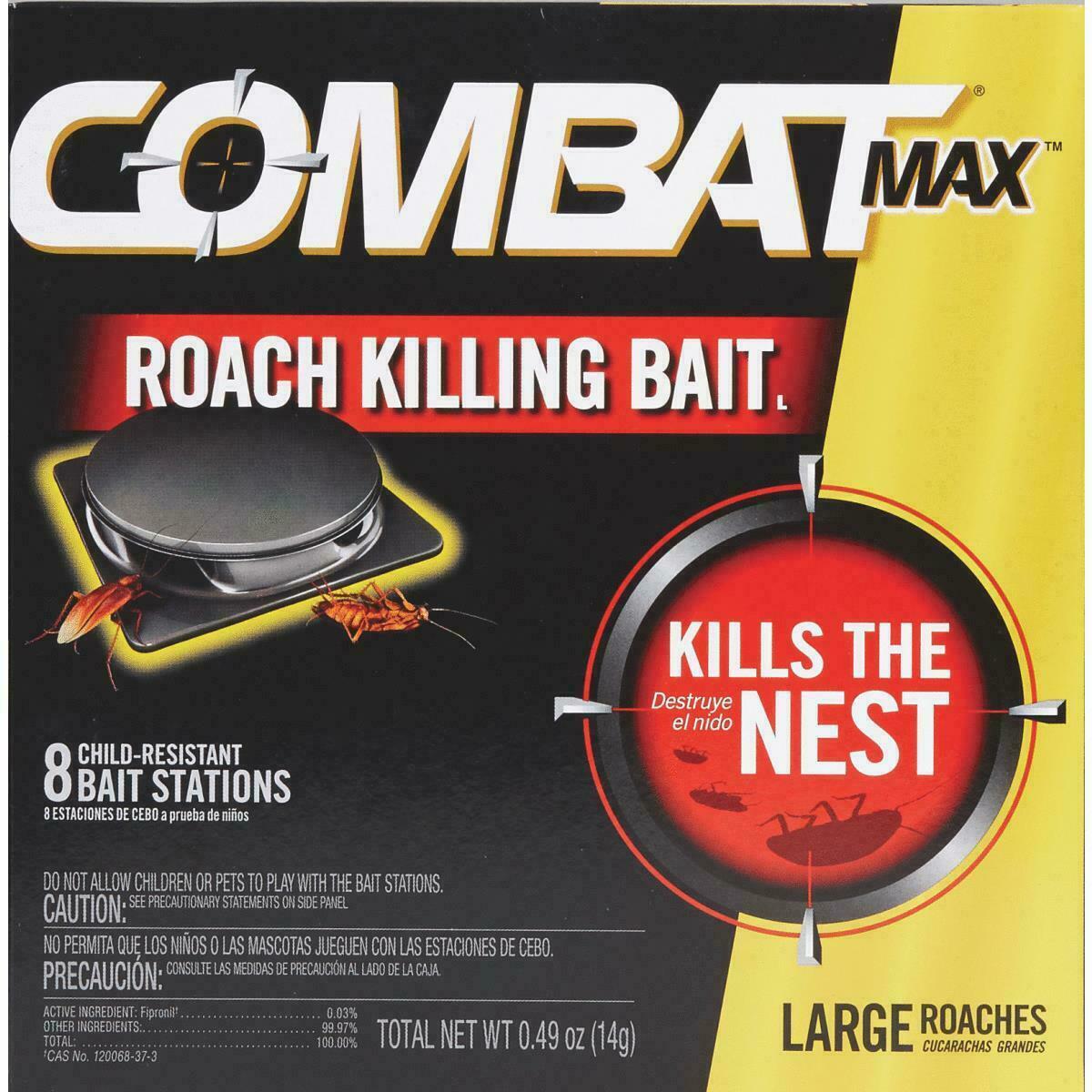 Combat Max Large Roach Bait Station (8-Pack)  - ** SAME DAY SHIPPING **
