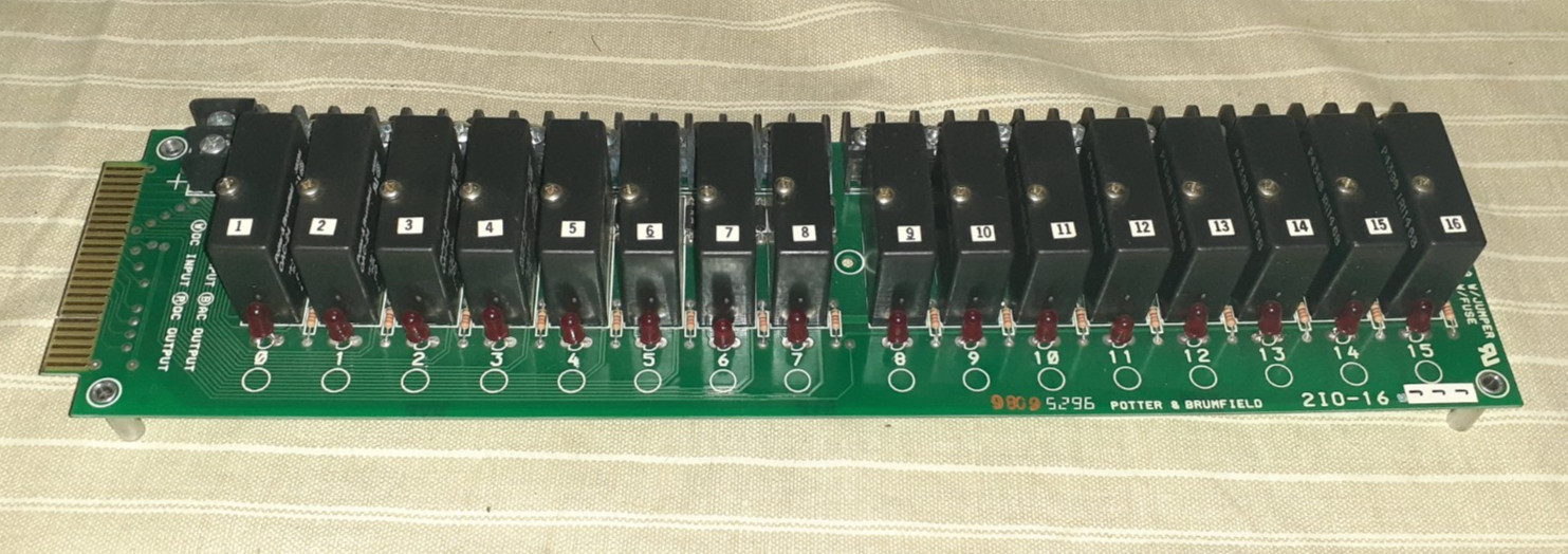 Potter & Brumfield 2I0-16 with 16 OAC-24 18-32VDC Relay Modules Switching 240VAC