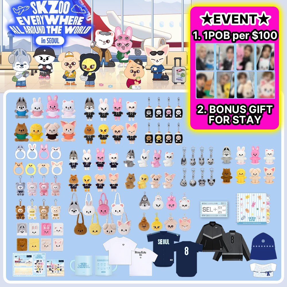 STRAY KIDS SKZOO EVERYWHERE ALL AROUND THE WORLD in SEOUL POP-UP STORE MD
