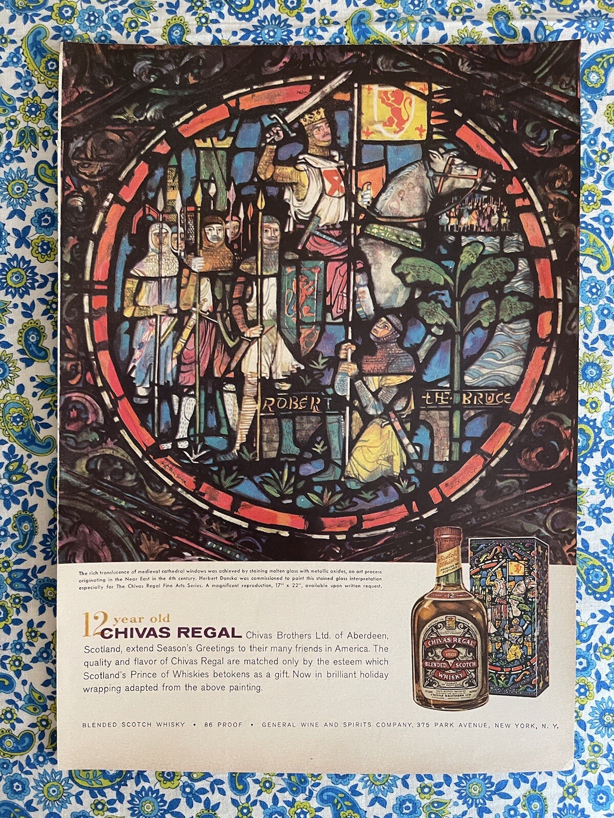 Vintage 1959 Chivas Regal Scotch Print Ad Scotland Sends Seasons Greetings
