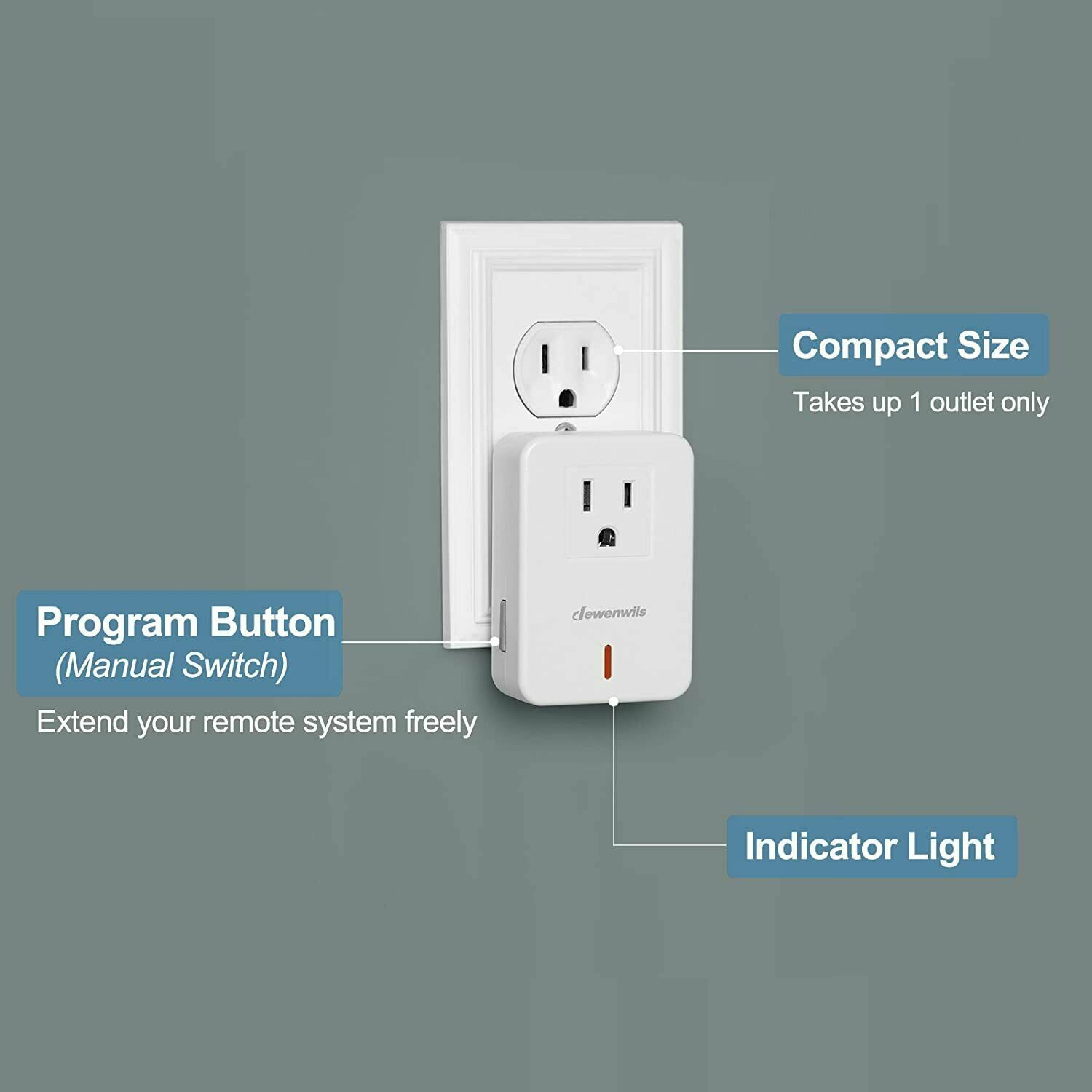 DEWENWILS Remote Control Outlet 100 ft RF Range Wireless Remote On Off Switch