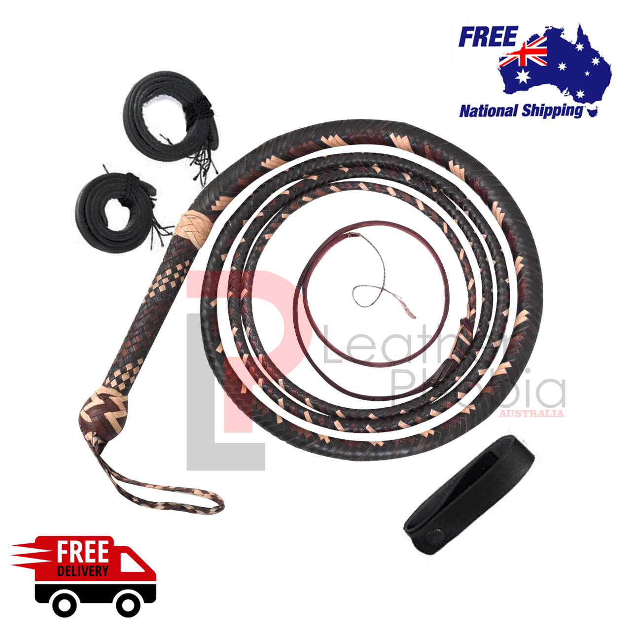 Real Cowhide Leather Bullwhip 4 to 12 Feet, 16 Plaits Custom whip Fully Handmade