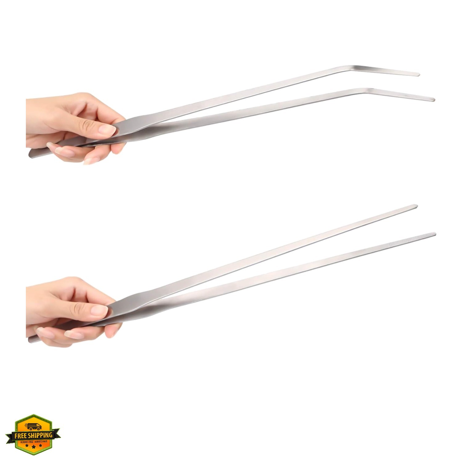 Long Tweezers for Aquarium 15 inch - 2 Pcs Stainless Steel Reptile Feeding To...