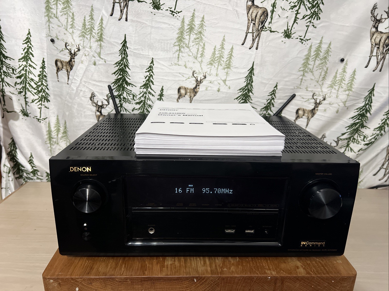Denon AVR-X3100W 7.2-Channel Receiver Tested  Owners Manual And Remote Bundle
