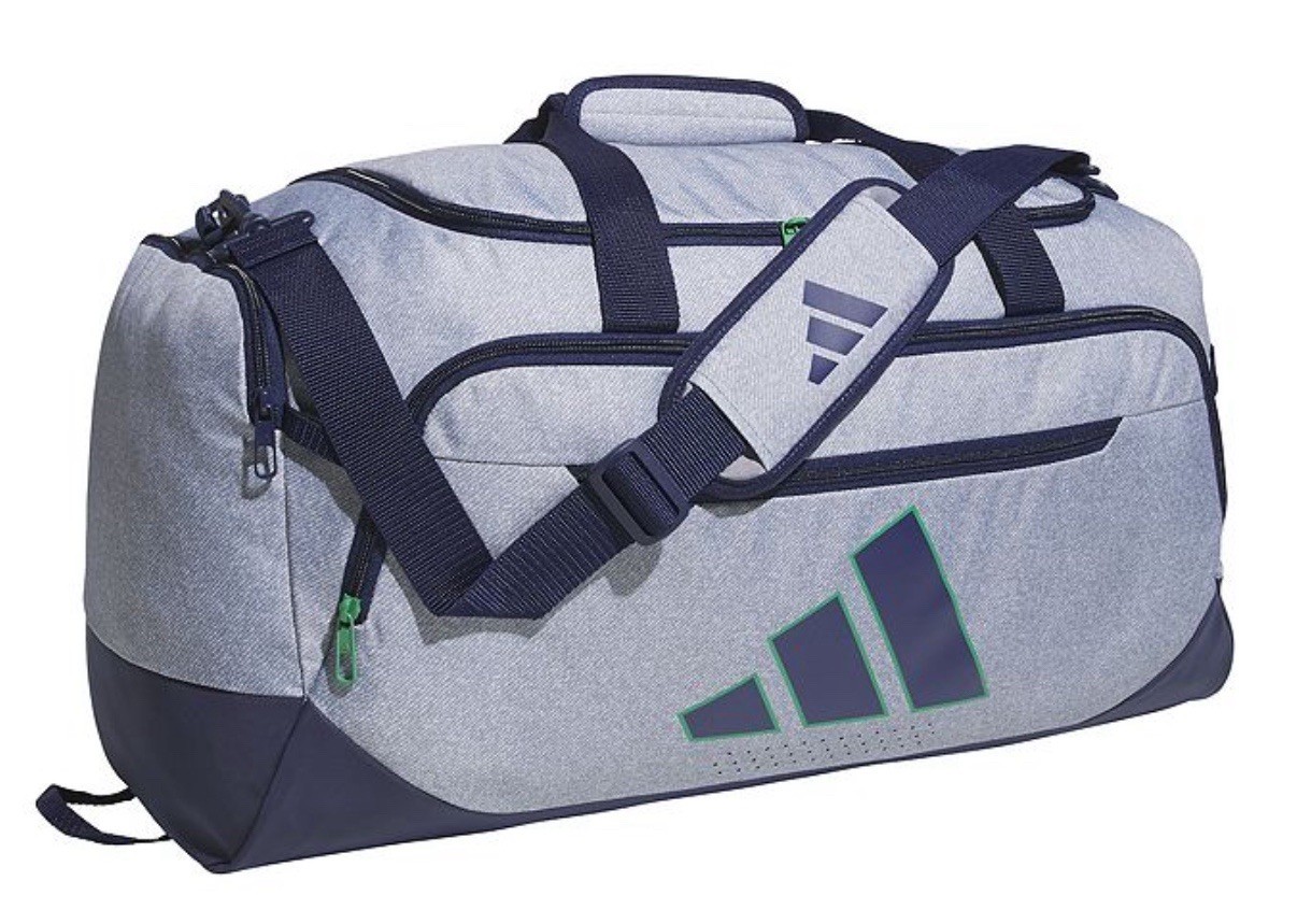 Adidas Defender 5 Medium Duffel Bag, Twill Grey Dark Blue