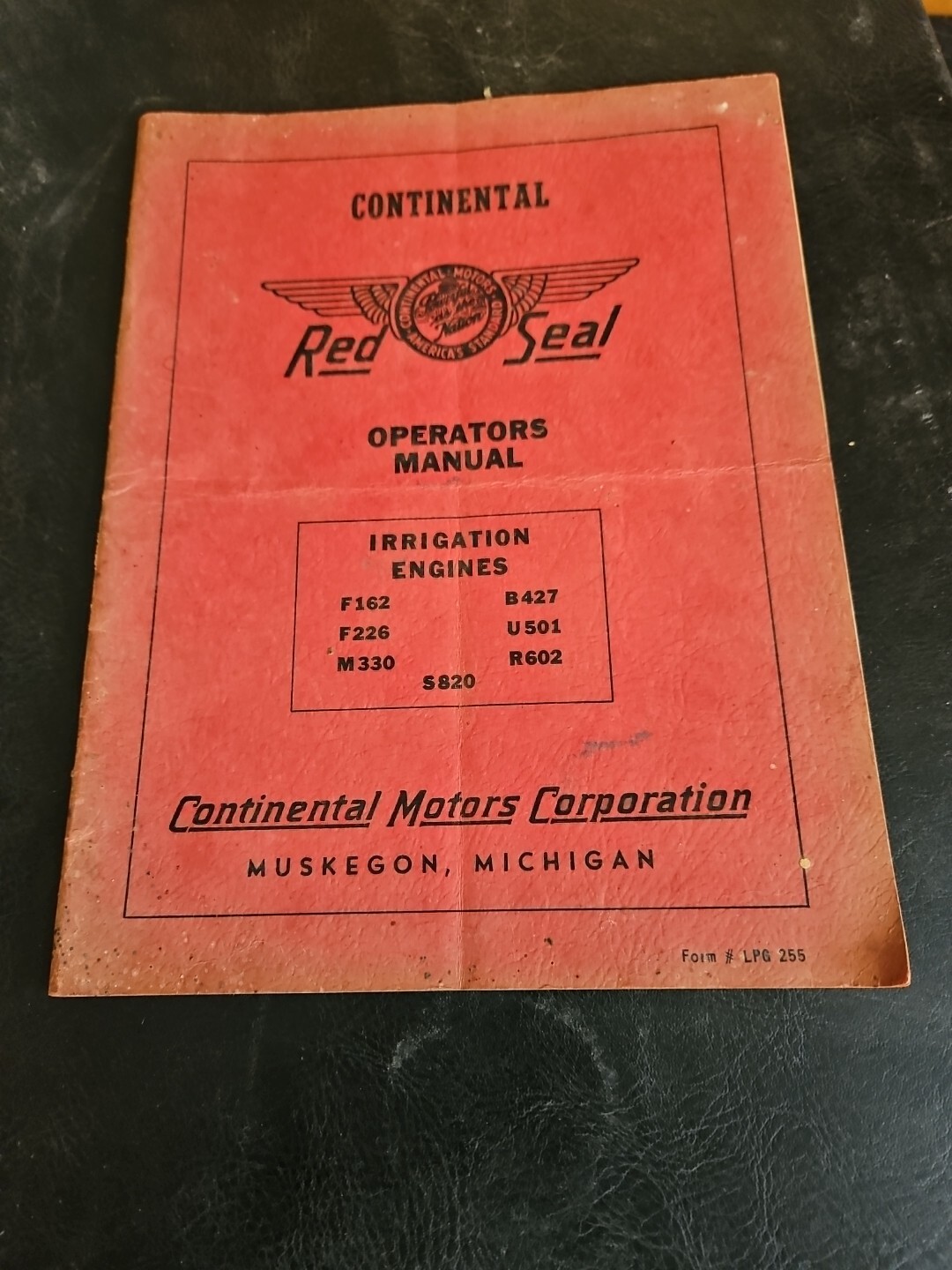 Continental F162 F226  M330  B427 U501 & R602 Irrigation Engine Ops Handbook