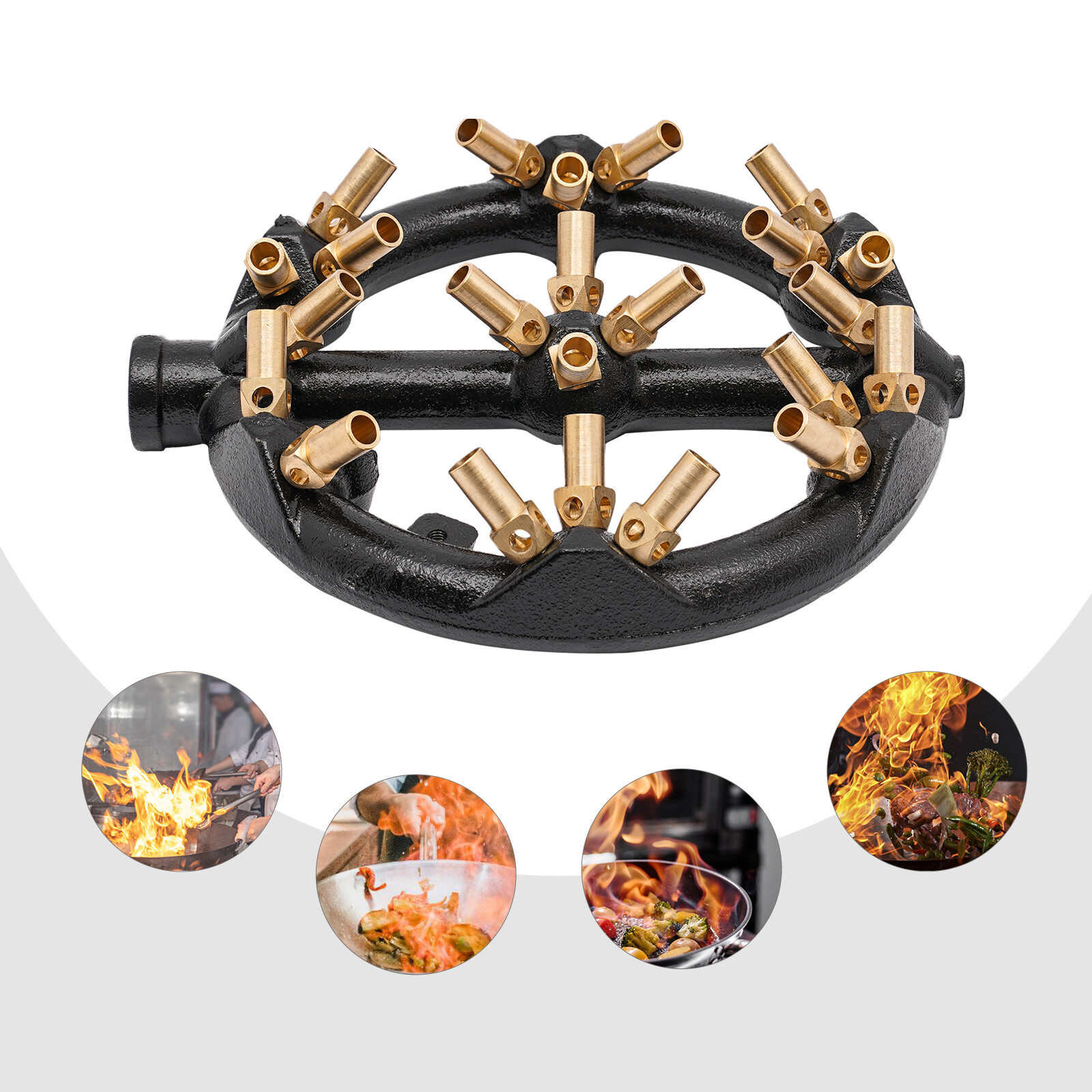 23 Tips Heads Jet Burner Round Shape Natural Gas Jet Burner 22.5cm Cast Iron