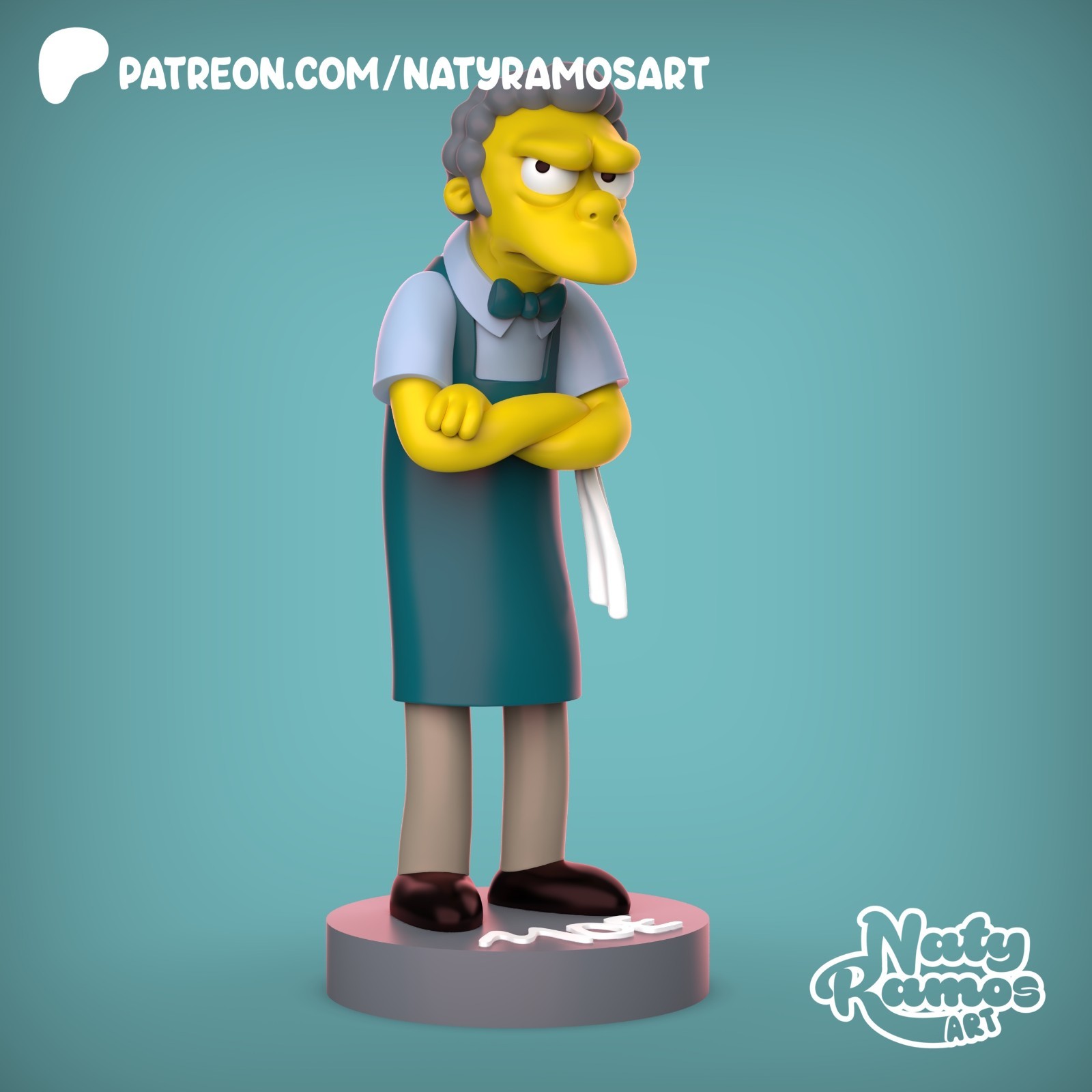 UNPAINTED Moe Simpsons 3D Printed Model Kit NR