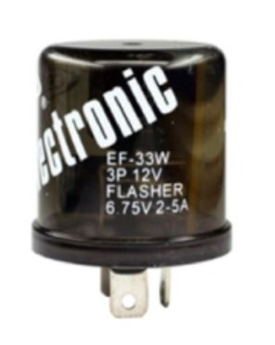CEC Industries EF33W Electronic Turn Signal Flasher Relay, 3 Prongs, 12 Volts