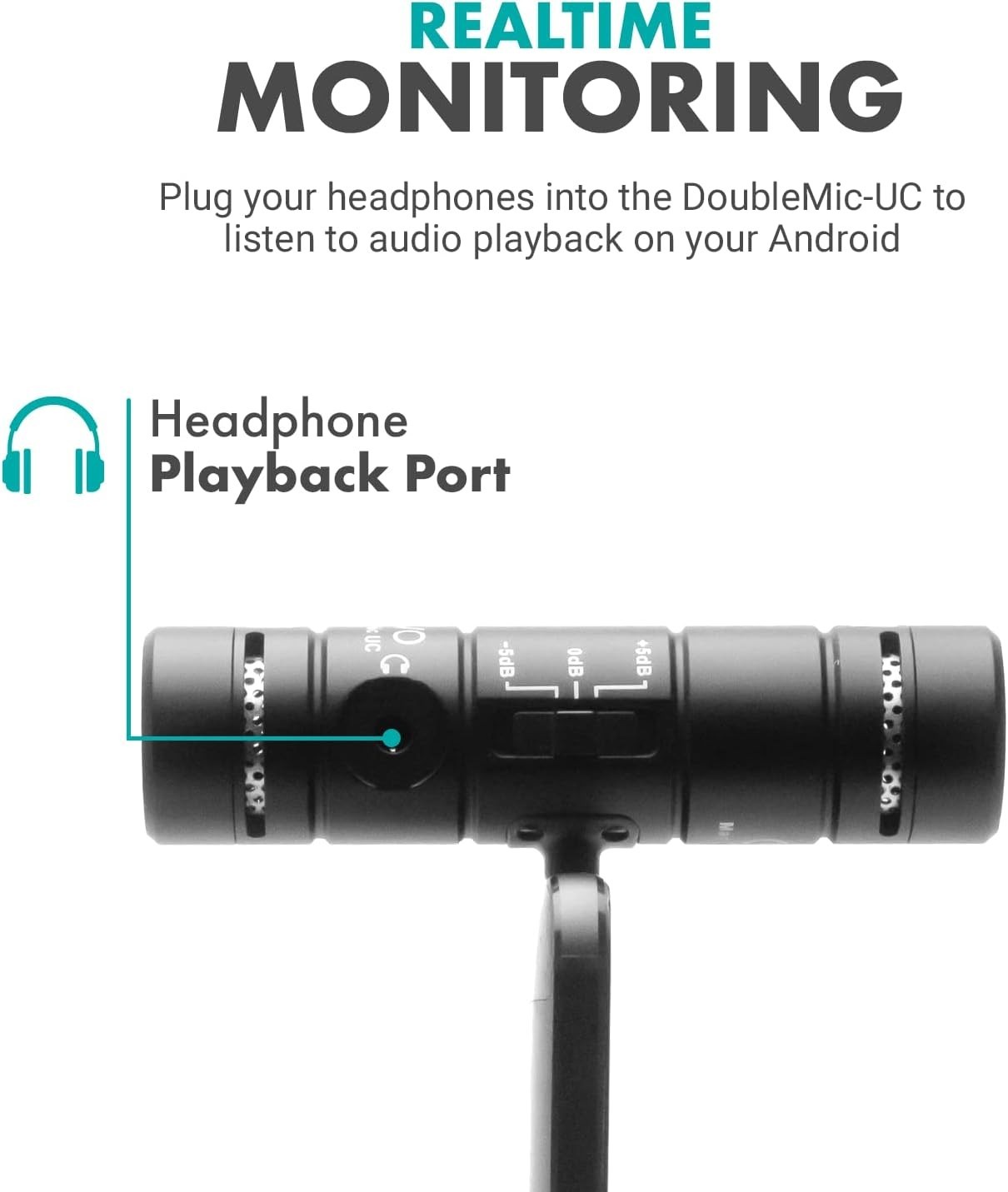 Movo DoubleMic-UC Dual Capsule Phone Microphone for USB-C Devices- Two-Sided ...