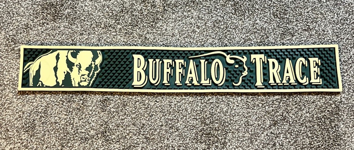 Buffalo Trace Distillery Kentucky Bourbon Bar Mat Dark Green and Ivory