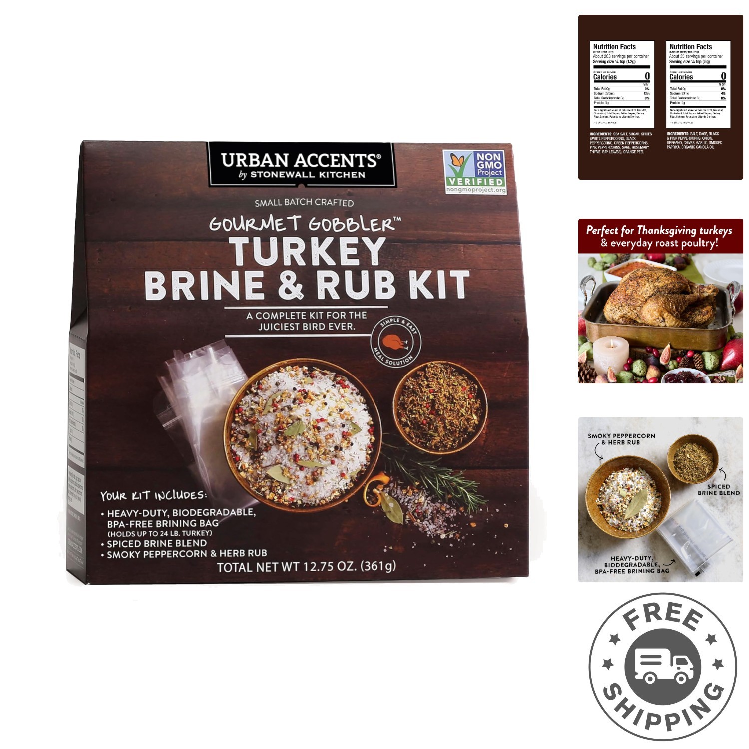 Gourmet Brine Kit for Juicy Turkeys: Eco-Friendly & Simple Instructions, 12.75oz